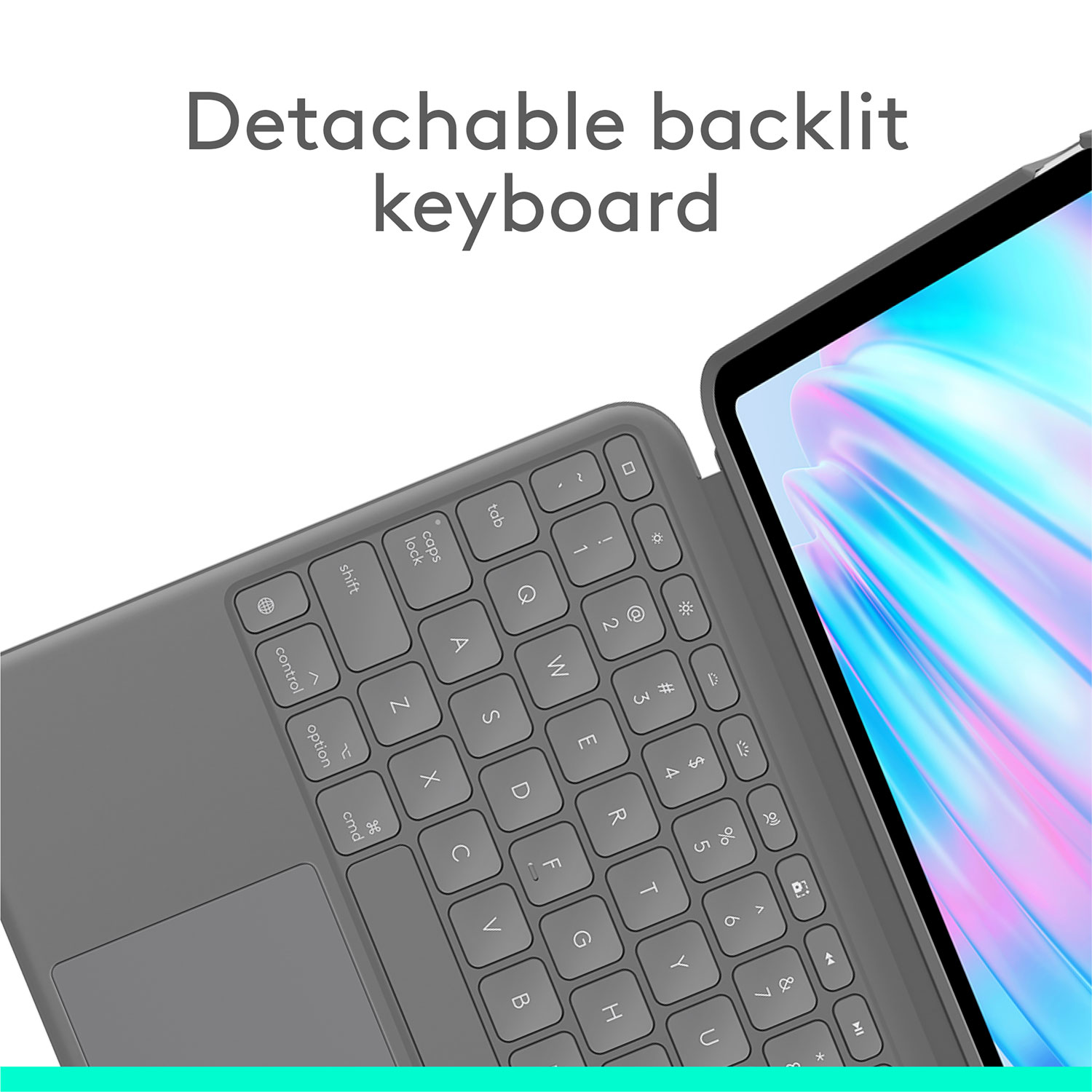 Logitech Combo Touch Keyboard Case with Trackpad for iPad Air 11", iPad Air (5th gen) - Oxford Grey - Eng