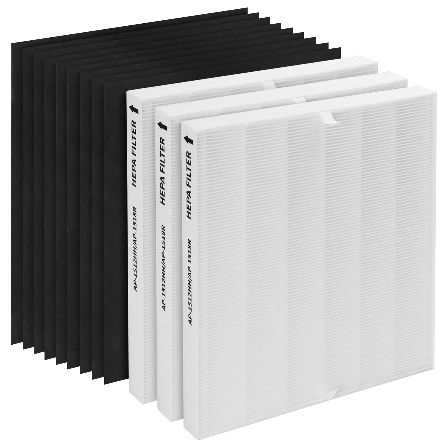 CPGSY AP-1512HH 3 True HEPA + 9 Activated Carbon pre-fileters Replacement, Compatible with Coway AP-1512HH, AP1512-HH-FP, AP-1518, AIRMEGA 200M