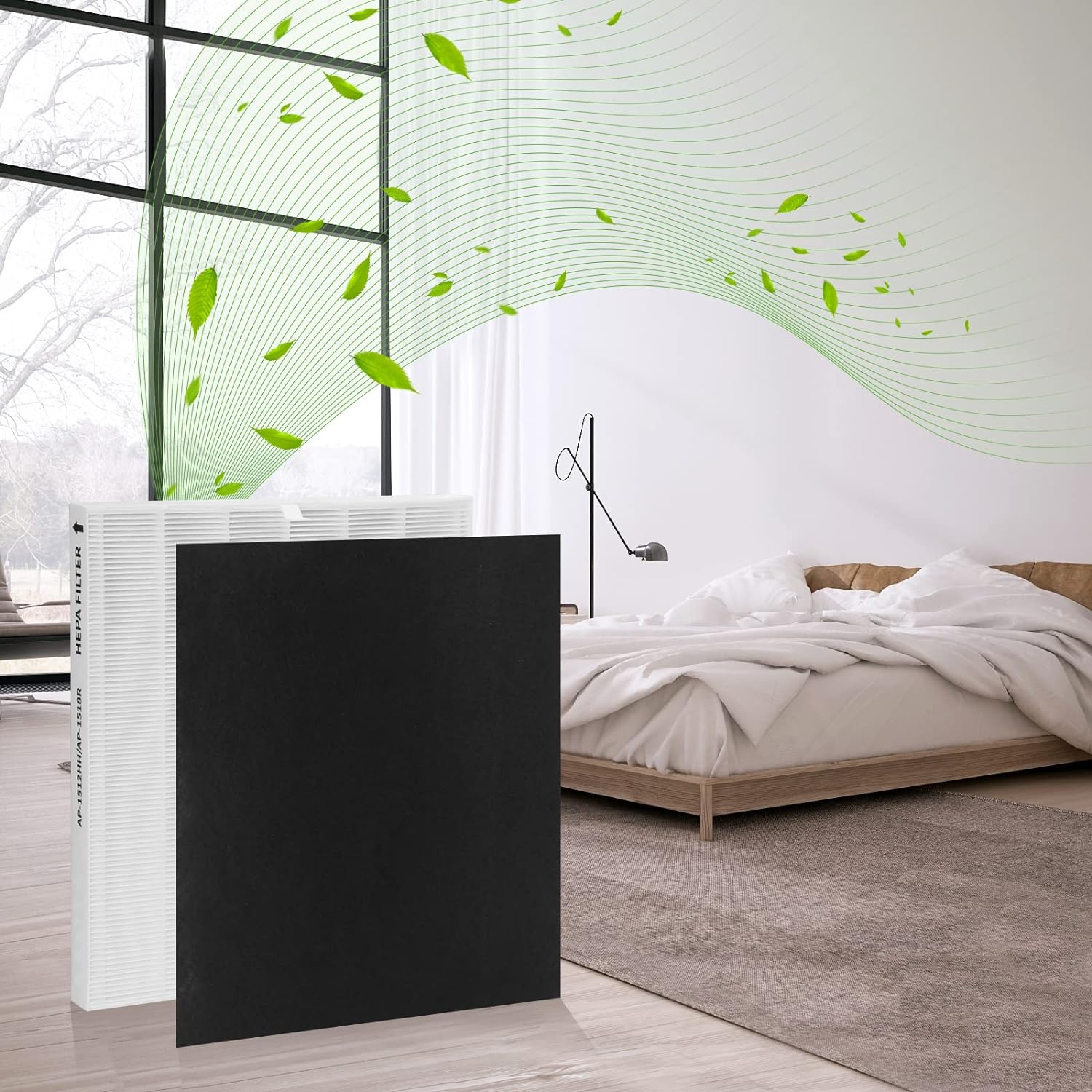 CPGSY AP-1512HH 2 True HEPA + 6 Activated Carbon pre-fileters Replacement Filters, Compatible with Coway AP-1512HH, AP1512-HH-FP, AP-1518, AIRMEGA