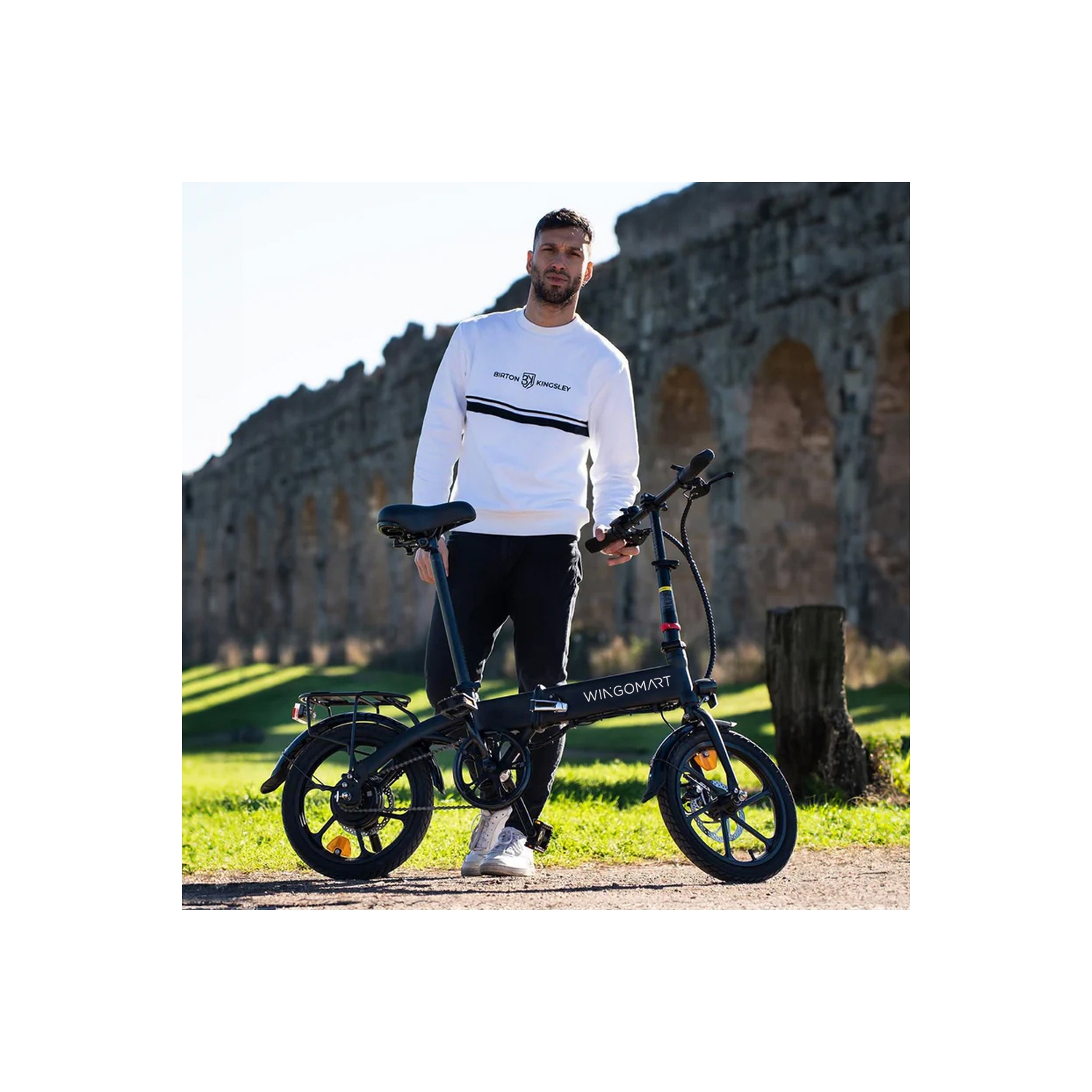 Electric Bike for Adults 16" Battery Range up to 65km with 500W Motor | Folding Electric Bicycle ,Commuter City E-Bike | Cruiser bike w/ 25kmh SPEED