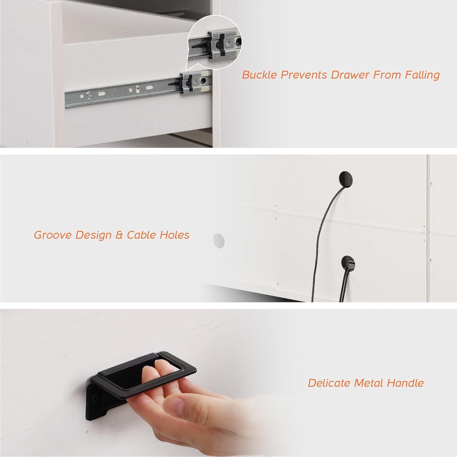 WAMPAT Farmhouse TV Stand for TVs Up to 65 Inch, Wood Entertainment Center with 4 Drawers and Adjustable Shelf, 59" Media Console with Open Storage