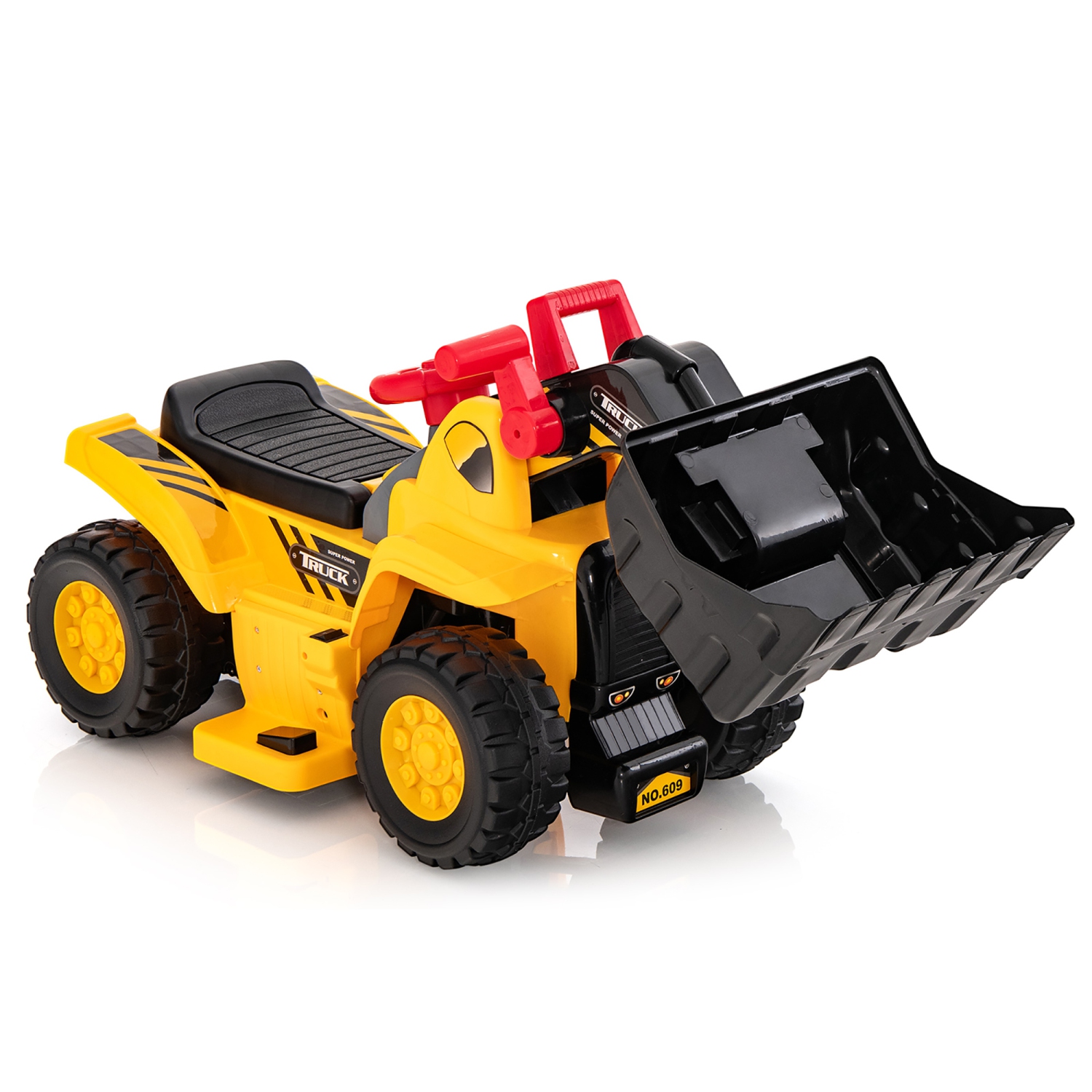 Camion jouet porteur électrique à bulldozer 6&nbsp;V de Costway avec godet réglable pour enfants