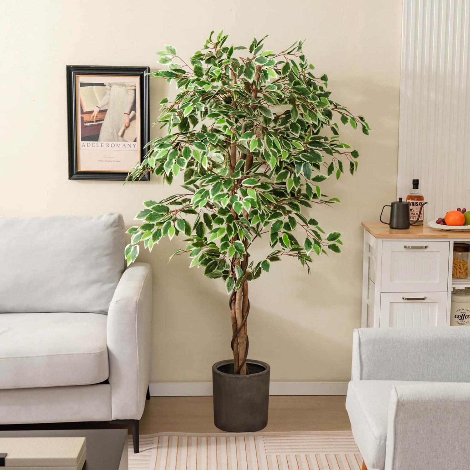CoCostway – Plante d'intérieur en pot pour décoration d'arbre artificiel 63&nbsp;po