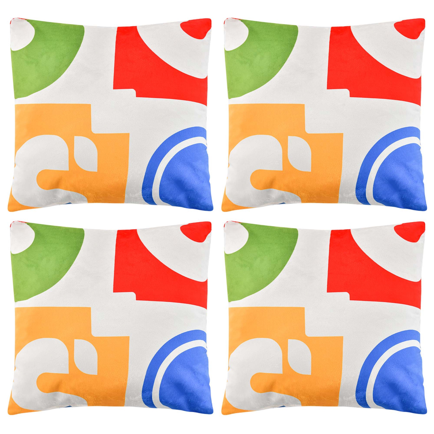 Costway – coussins décoratifs carrés 4 pièces, coussin en velours amovible et lavable, rouge, 18 x x18 po