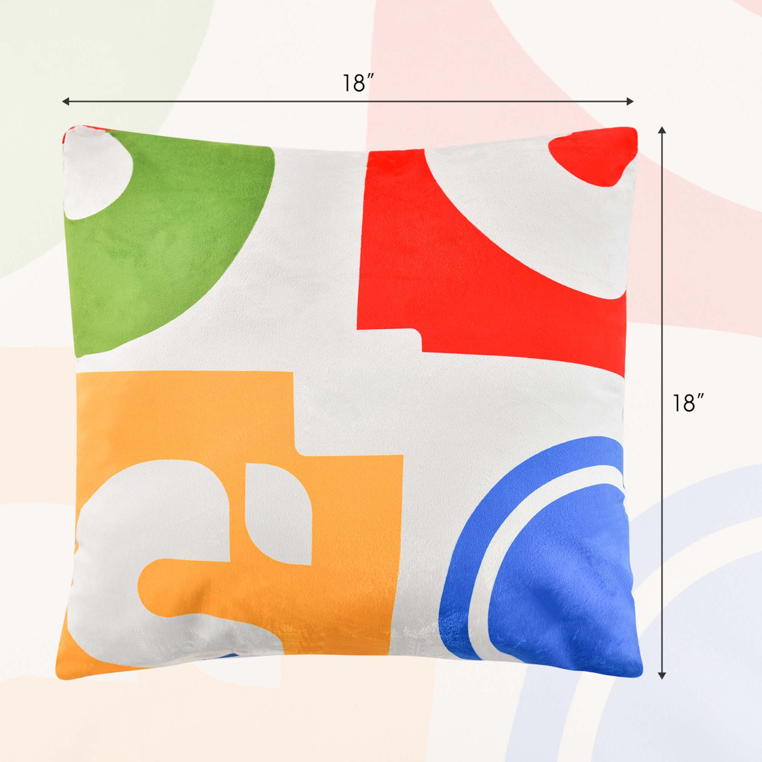 Costway – coussins décoratifs carrés 4 pièces, coussin en velours amovible et lavable, rouge, 18 x x18 po