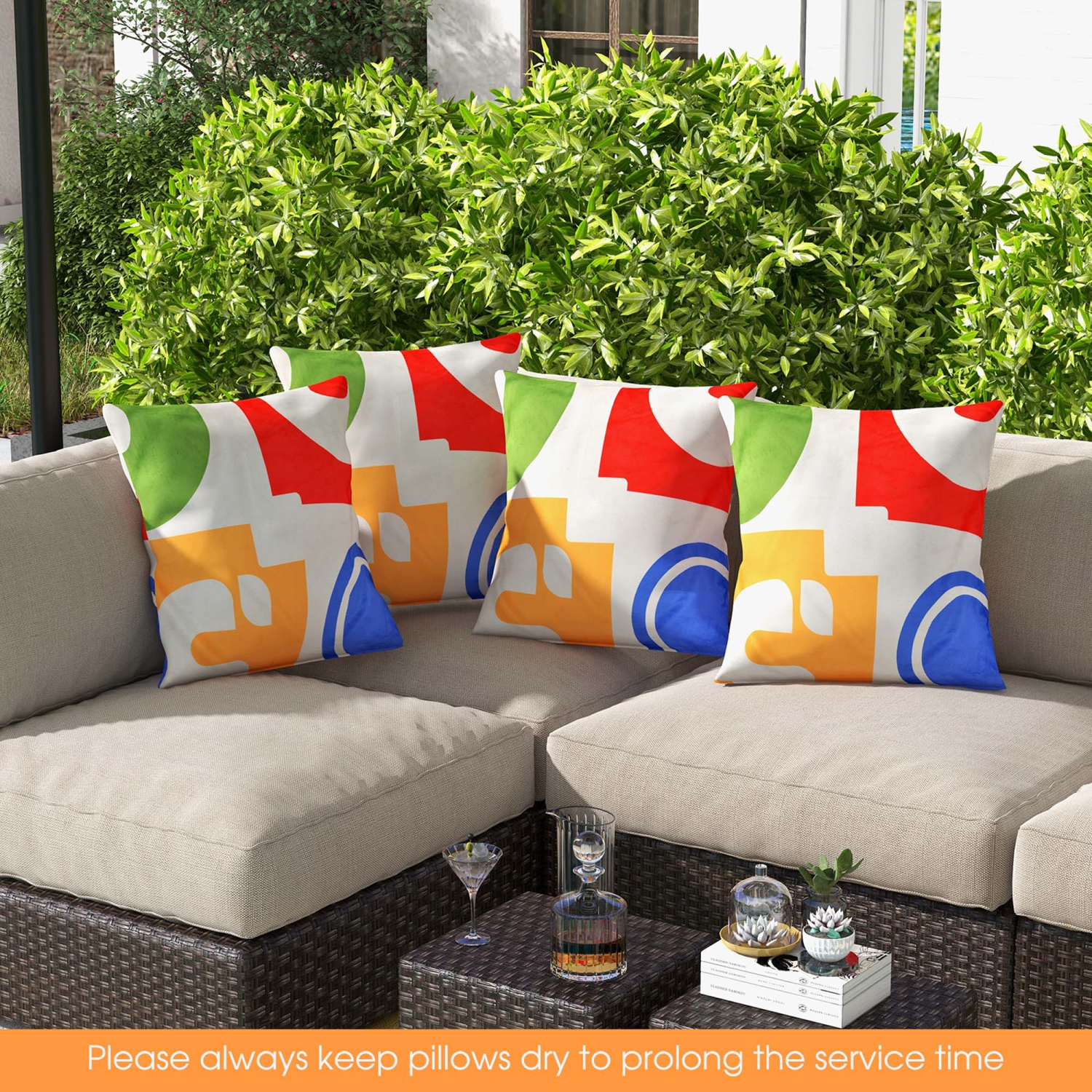 Costway – coussins décoratifs carrés 4 pièces, coussin en velours amovible et lavable, rouge, 18 x x18 po