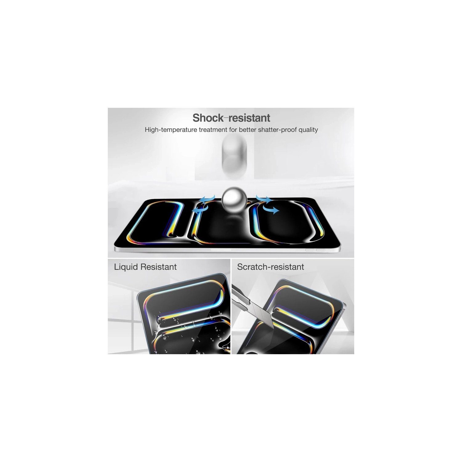 2 Pack Tempered Glass Screen Protector for iPad Pro 11-Inch 2024 - Film Guard for iPad Pro 11