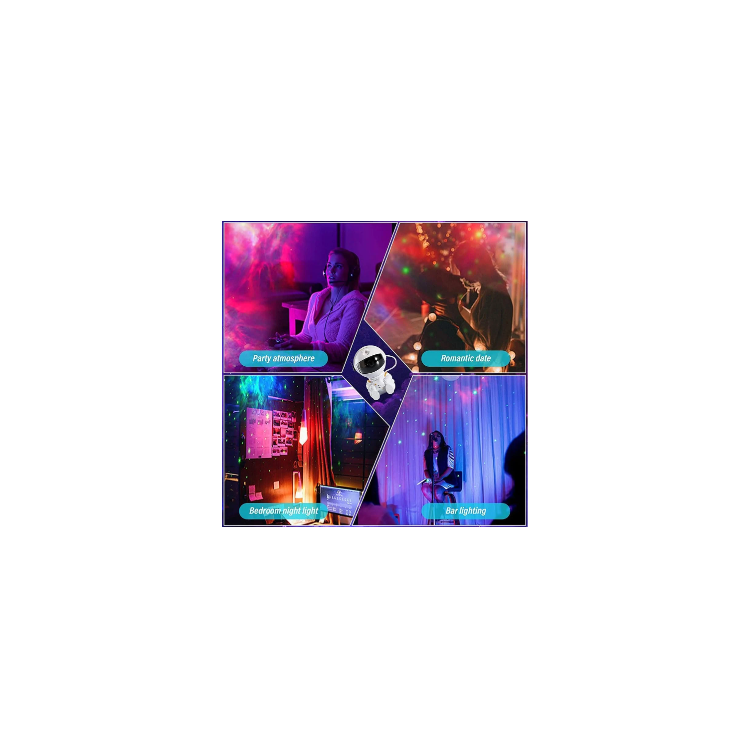 Trendylis Astronaut Star Projector Lights - 2nd Generation Space Buddy Projector Star Nebula Ceiling LED Lamp with Timer and Remote - White