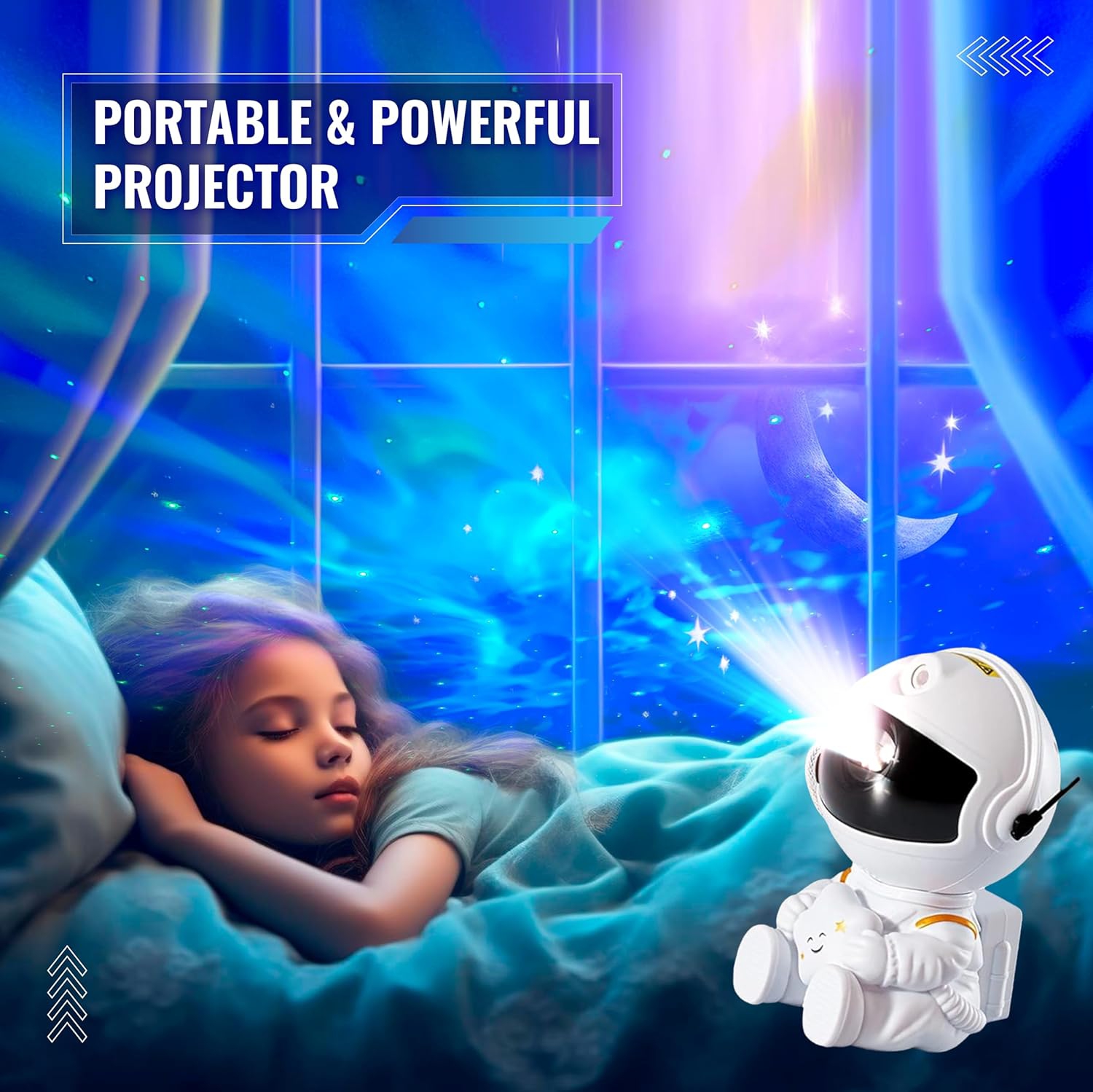 Trendylis Astronaut Star Projector Lights - 2nd Generation Space Buddy Projector Star Nebula Ceiling LED Lamp with Timer and Remote - White