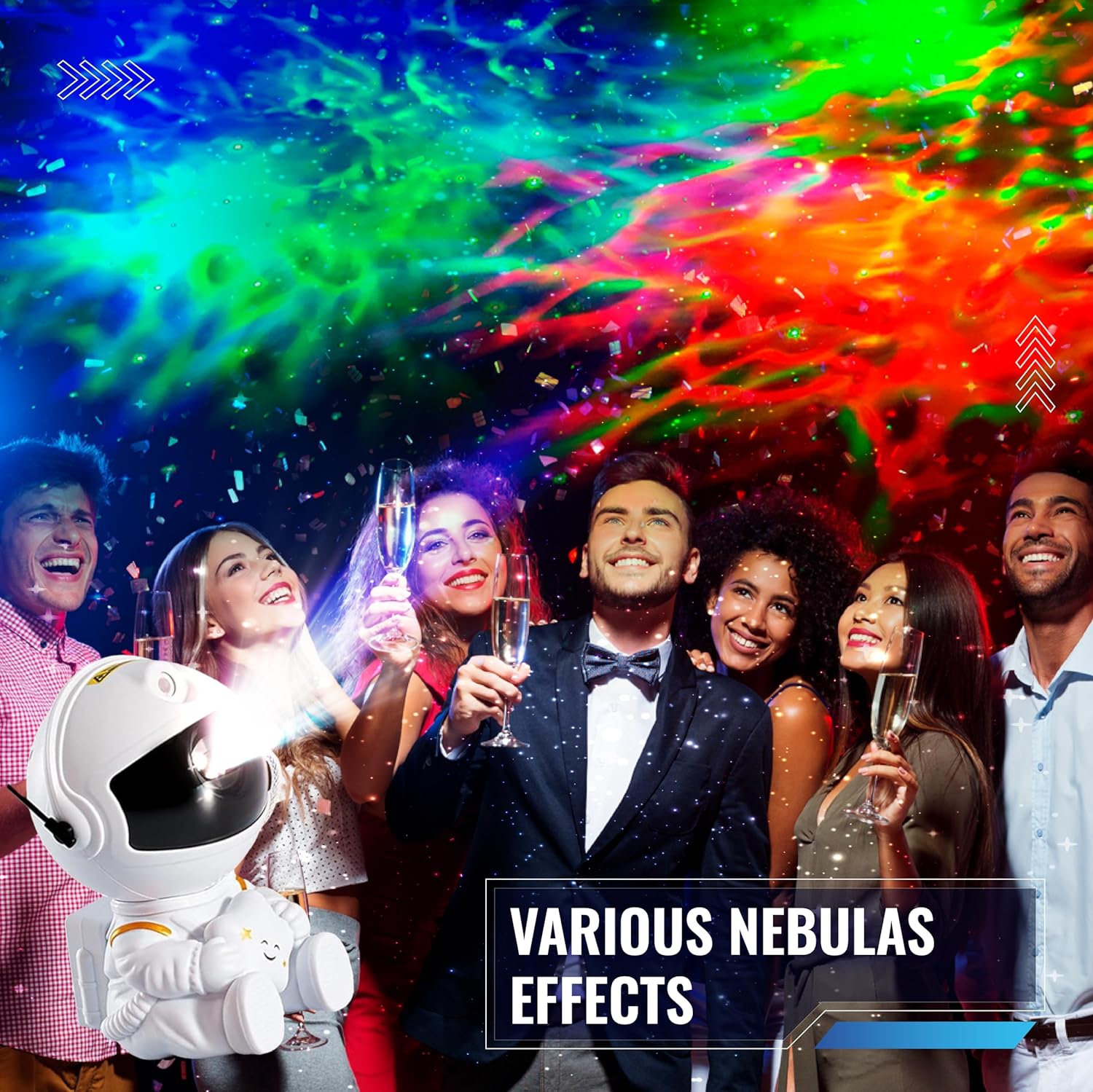 Trendylis Astronaut Star Projector Lights - 2nd Generation Space Buddy Projector Star Nebula Ceiling LED Lamp with Timer and Remote - White