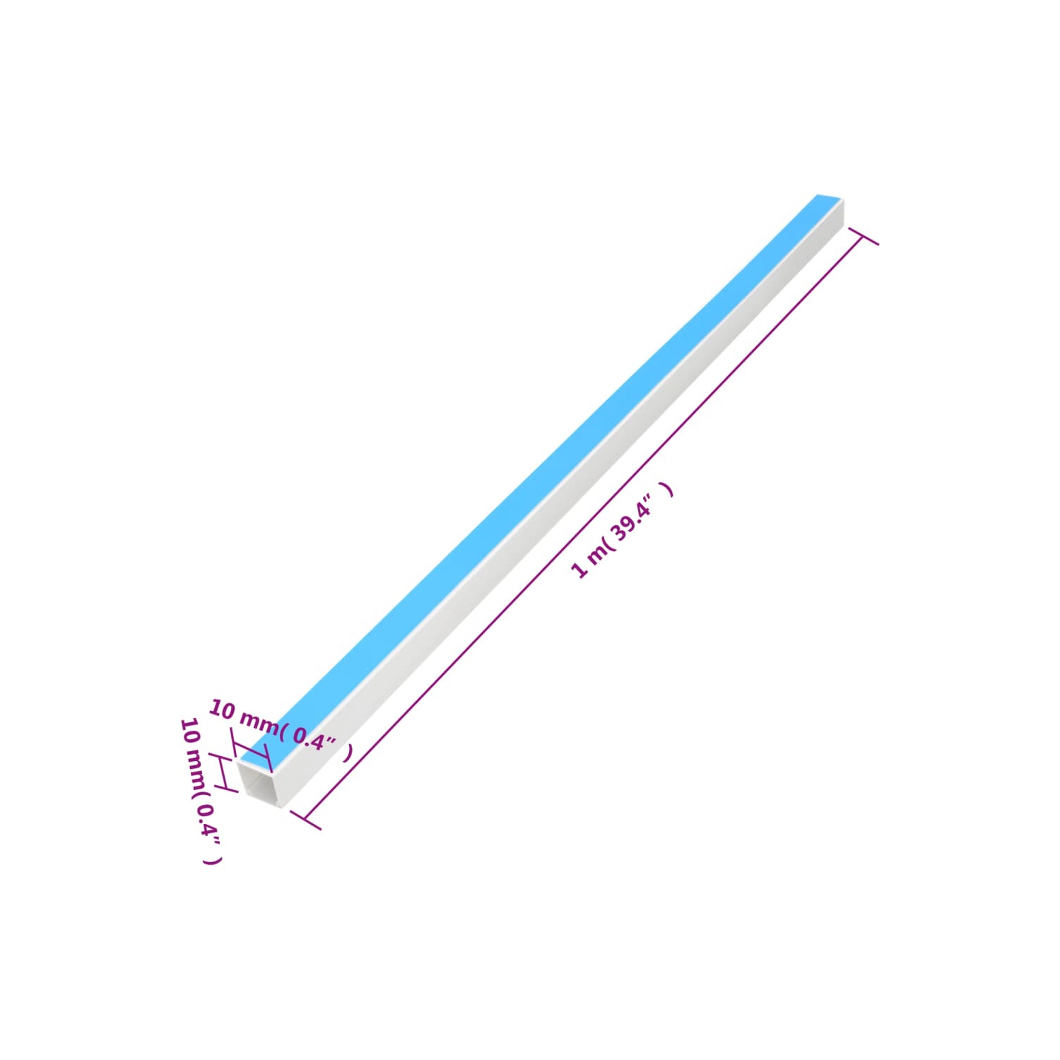 Câble autoadhésif autoadhésif pour goulotte VIdaXL, 10 x 10&nbsp;mm, PVC 10&nbsp;m
