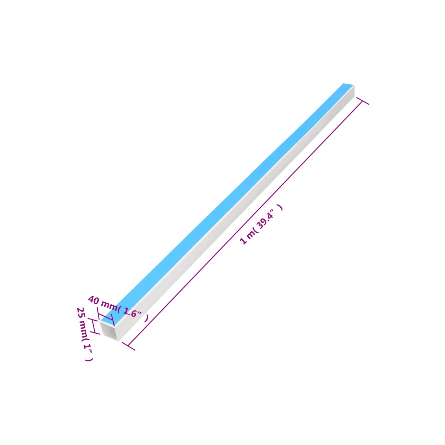 Câble autoadhésif autoadhésif vidaXL 10&nbsp;m PVC 40 x 25&nbsp;mm