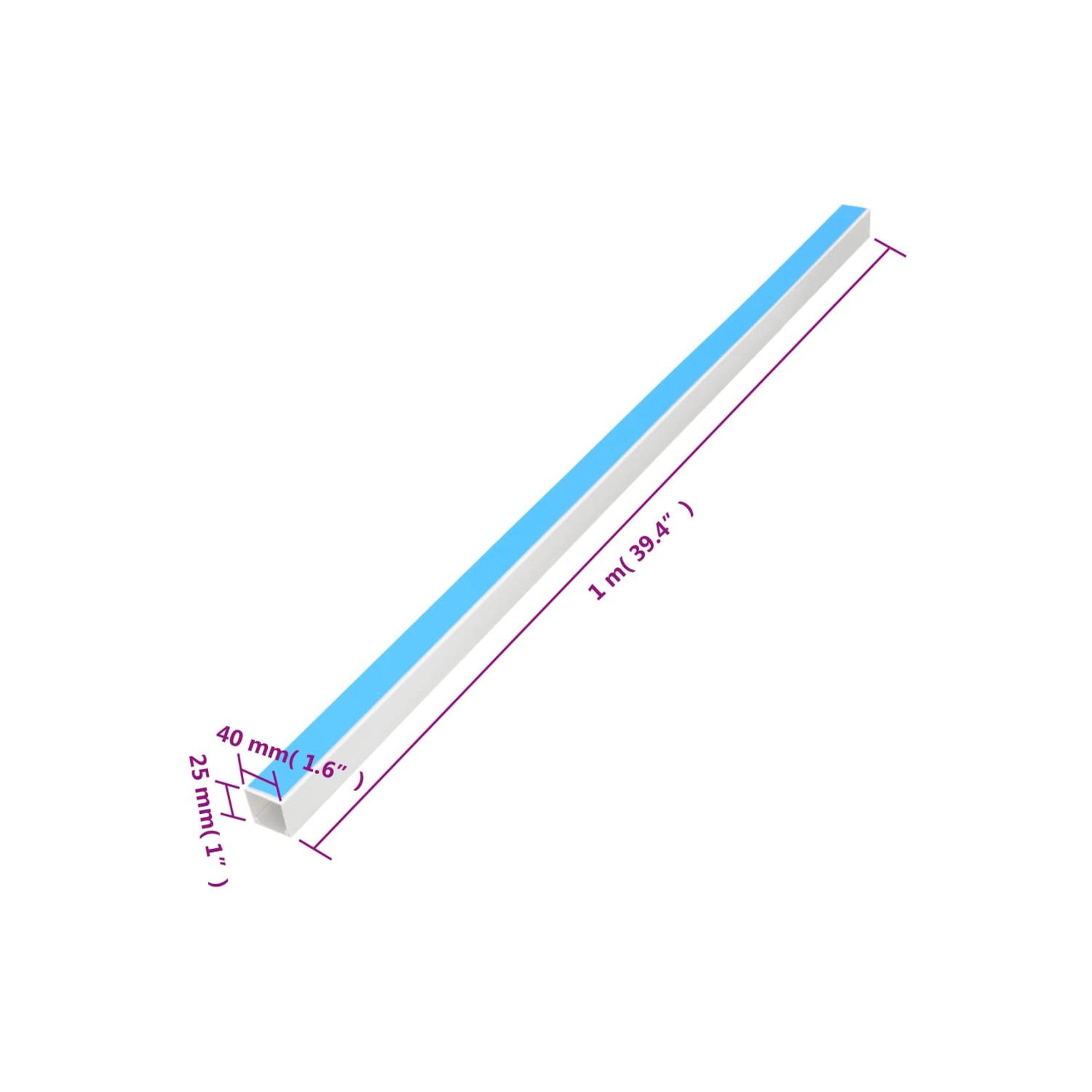 Câble autoadhésif autoadhésif vidaXL 10&nbsp;m PVC 40 x 25&nbsp;mm