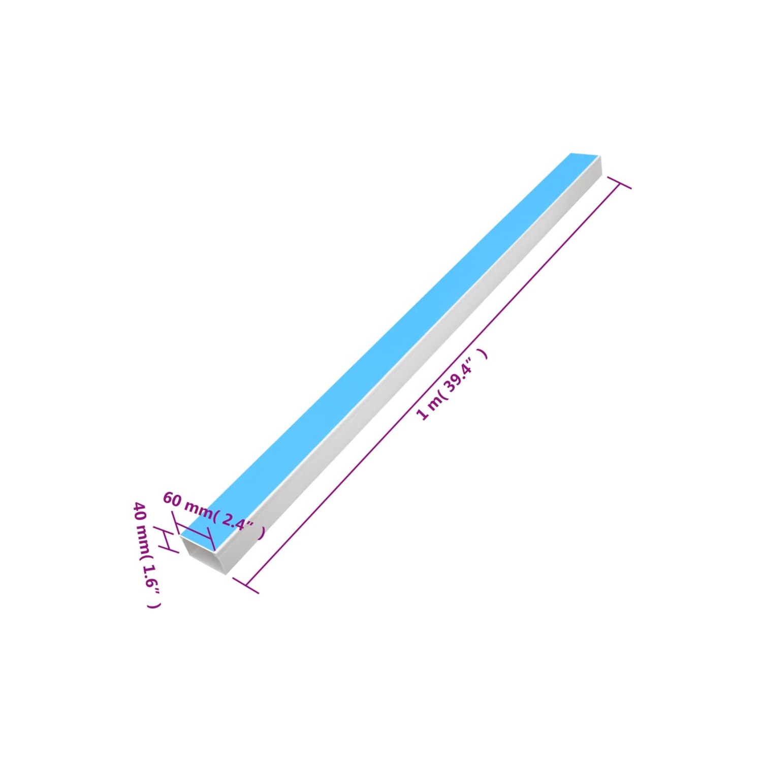 vidaXL Cable Trunking Self-Adhesive 60x40 mm 30 m PVC