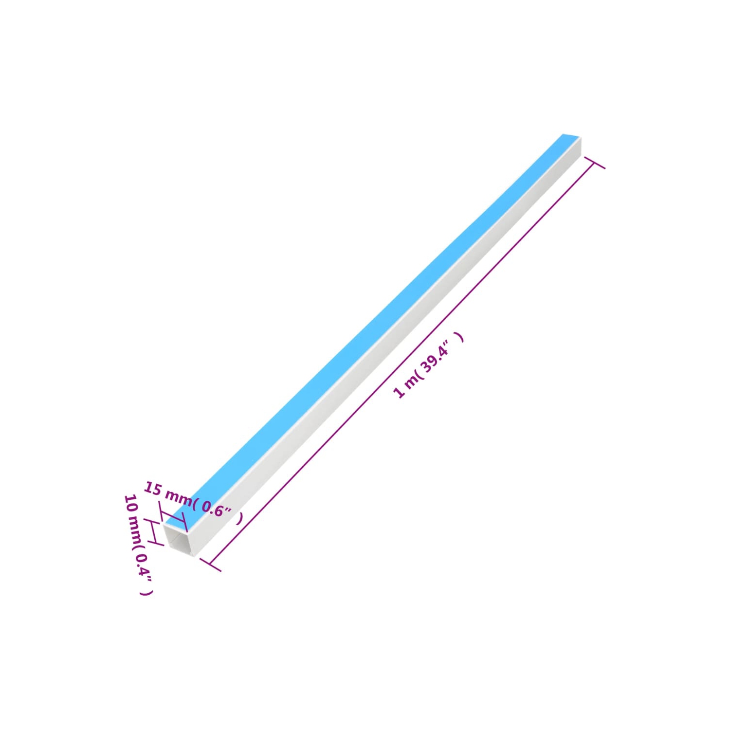 vidaXL Cable Trunking Self-Adhesive 15x10 mm 10 m PVC