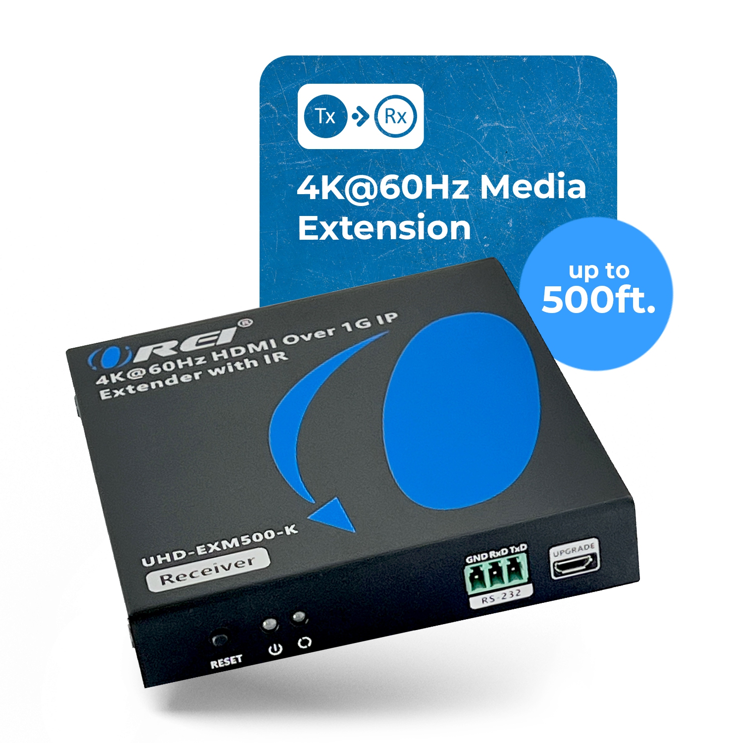 Prolongateur HDMI 4K OREI sur câble Cat6/7 jusqu'à 500 pi - IR et RS-232