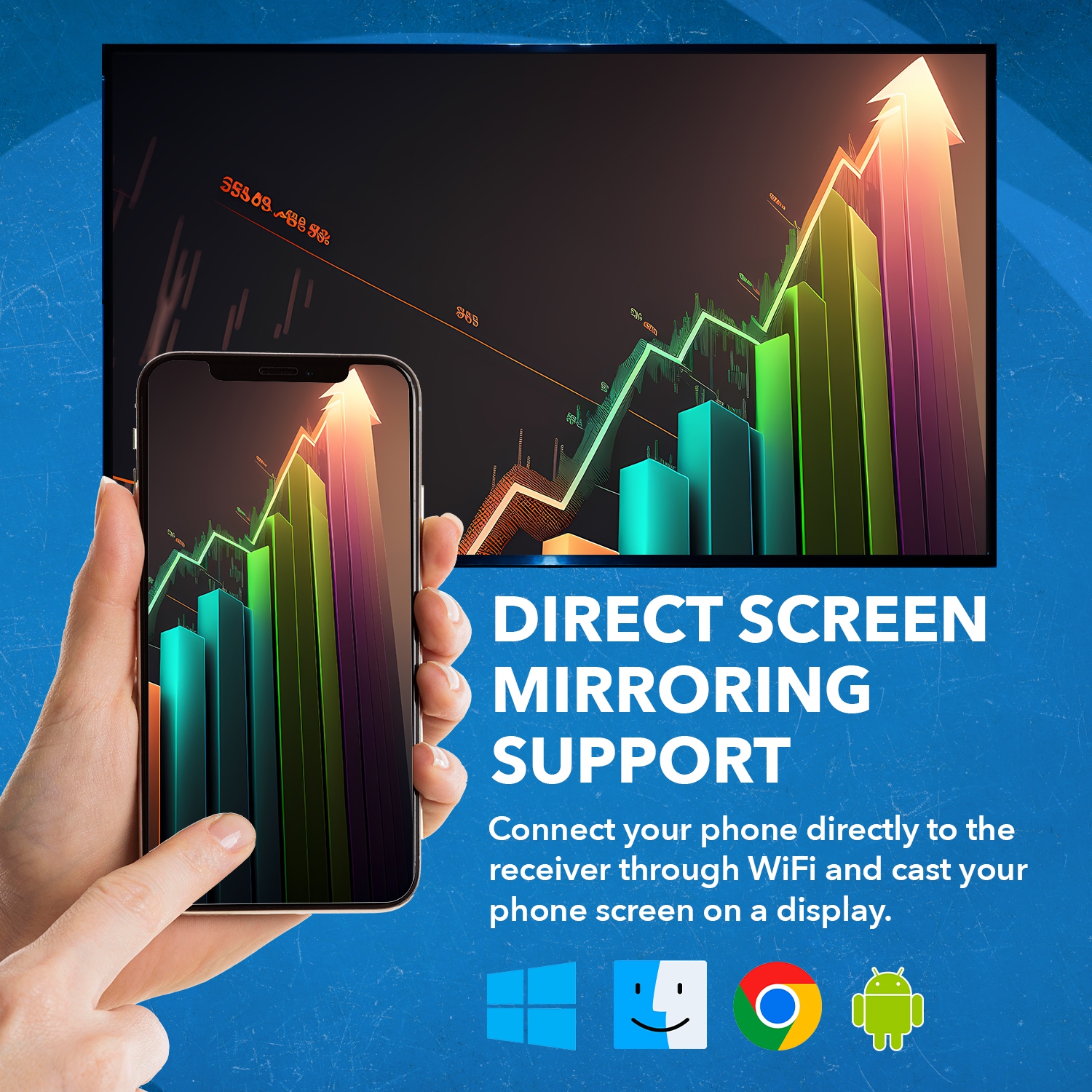 Émetteur-récepteur sans fil OREI 1080p vers 100&nbsp;pi - duplication d'écran