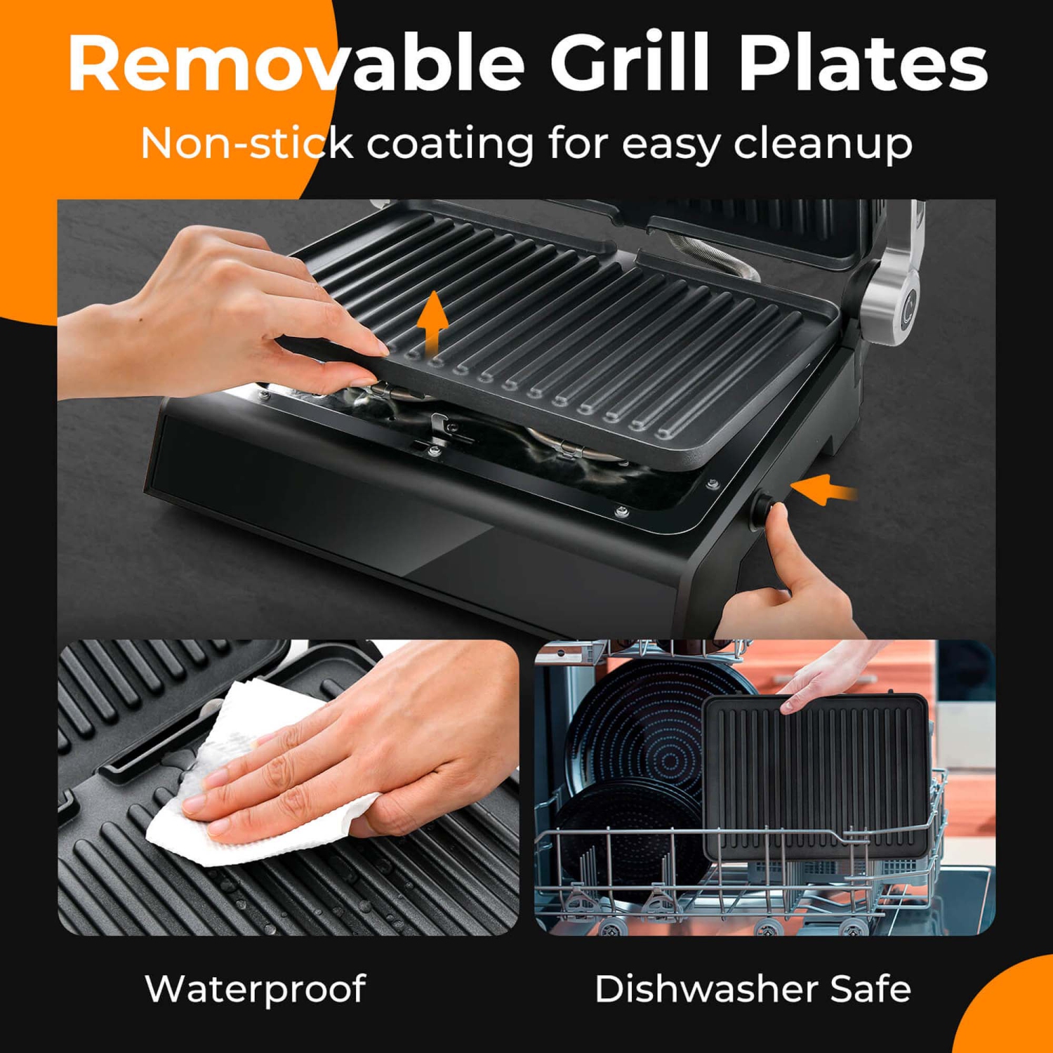 Costway Electric Panini Press Grill Sandwich Maker with LED Display&nbsp;& Removable Drip Tray