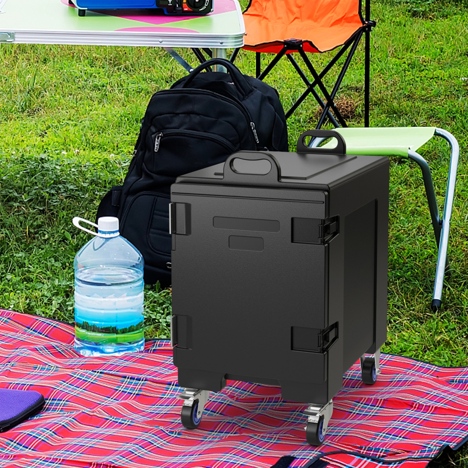 Porte-aliments isotherme de Costway, pinte 5, capacité de 81 l, avec roulettes