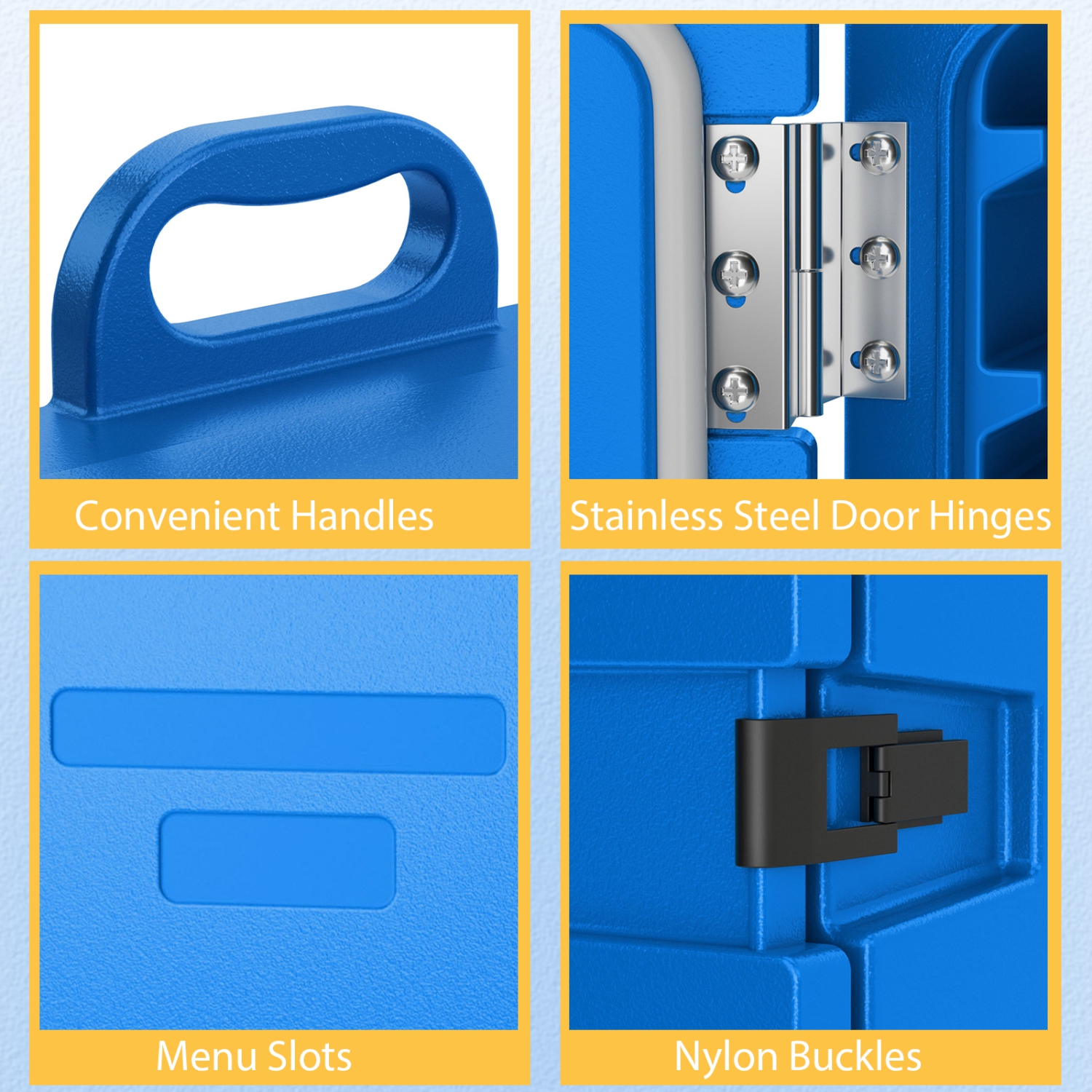 Costway End-Loading Insulated Food Pan Carrier Hot & Cold 5 Food Pan Capacity with Handles