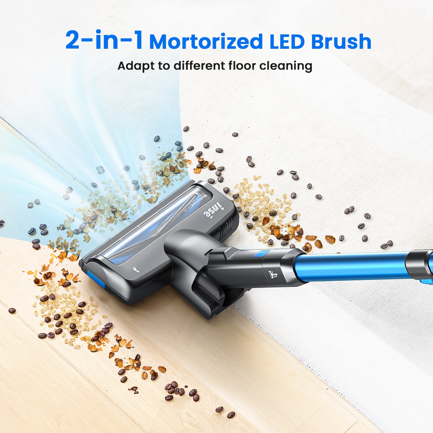 INSE S7P Vacuum Cordless Cleaner 50Kpa Brushless Motor 6 in 1 Lightweight Rechargeable Battery up to 45mins Runtime Lightweight for Hardwood Floors