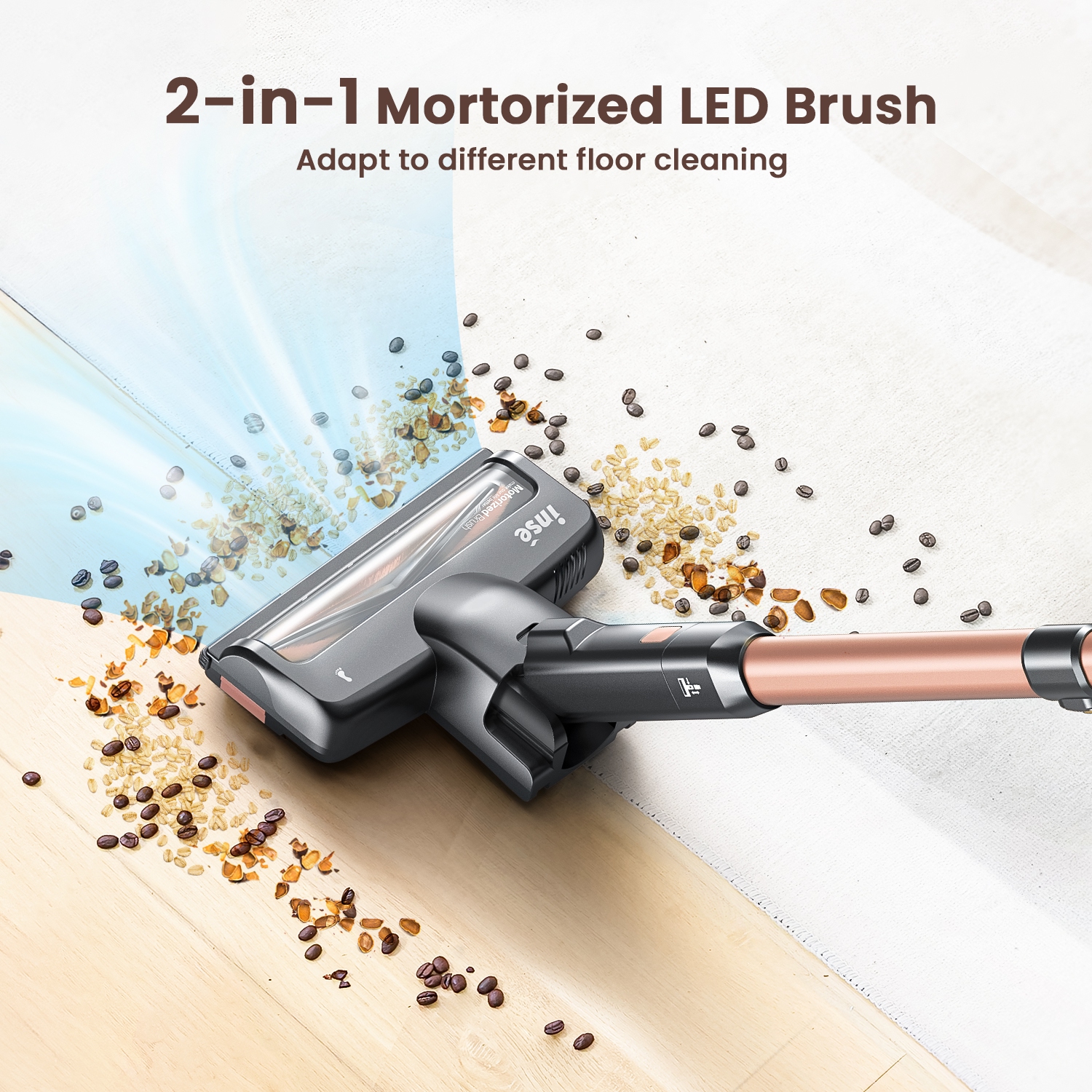 INSE S7P Vacuum Cordless Cleaner 50Kpa Brushless Motor 6 in 1 Lightweight Rechargeable Battery up to 45mins Runtime Lightweight for Hardwood Floors