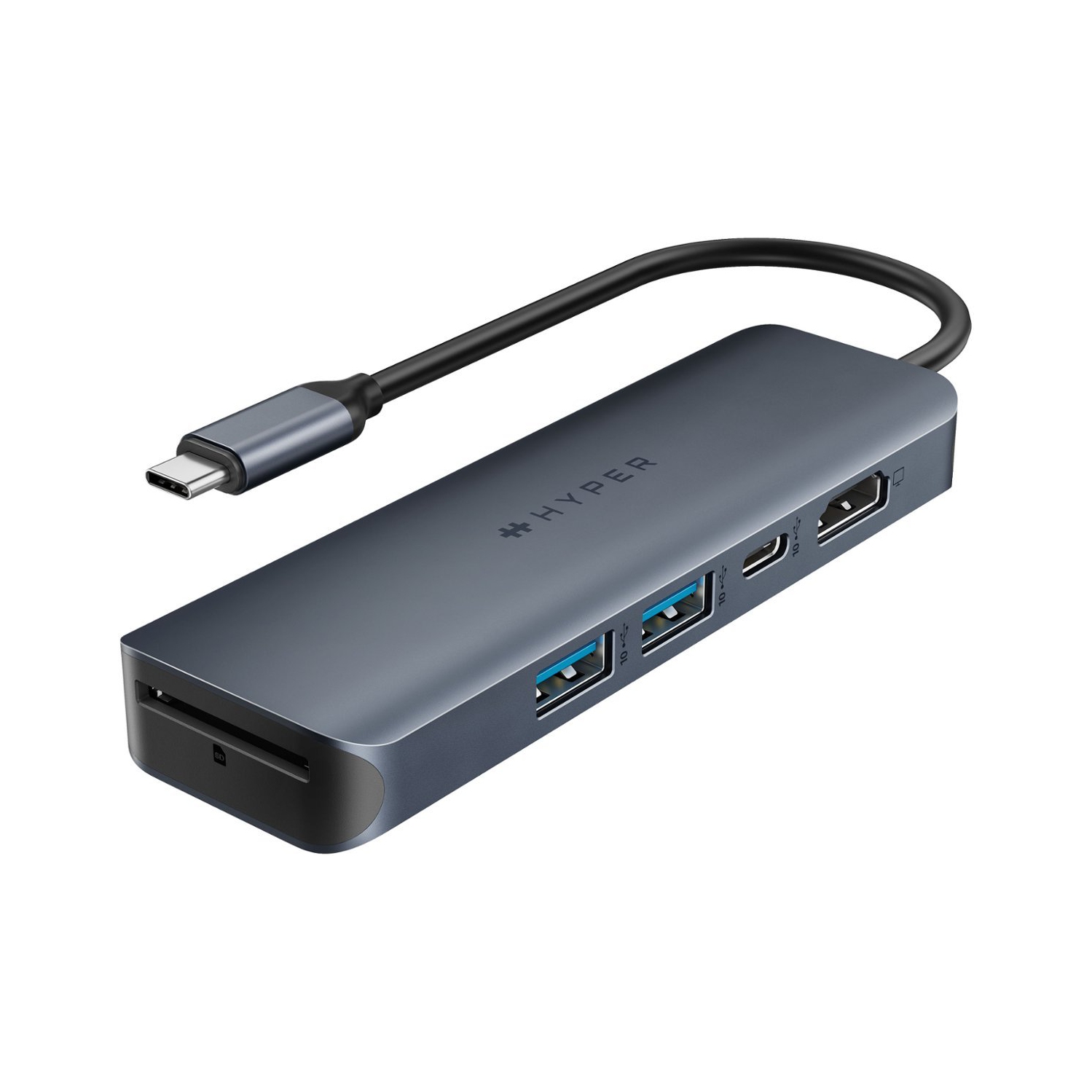 HyperDrive Next 6 Port USB C Hub for Mac, PC, Chromebook with 4K60Hz HDMI, 2 USB-A, USB C Hub 10Gbps, USB-C 10Gbps 100W Power Delivery, 312 MB/s SD