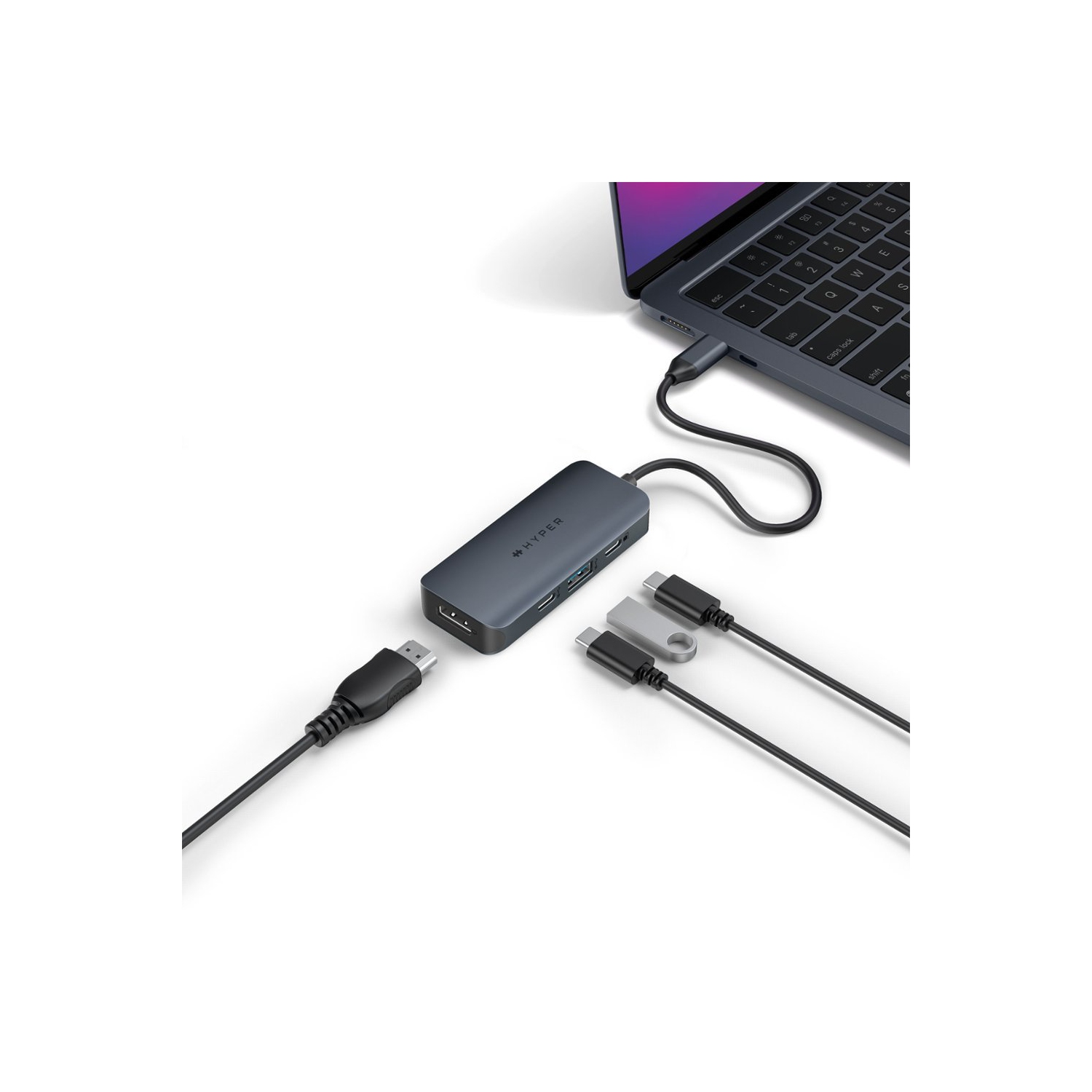 HyperDrive Next 6 Port USB C Hub for Mac, PC, Chromebook with 4K60Hz HDMI, 2 USB-A, USB C Hub 10Gbps, USB-C 10Gbps 100W Power Delivery, 312 MB/s SD