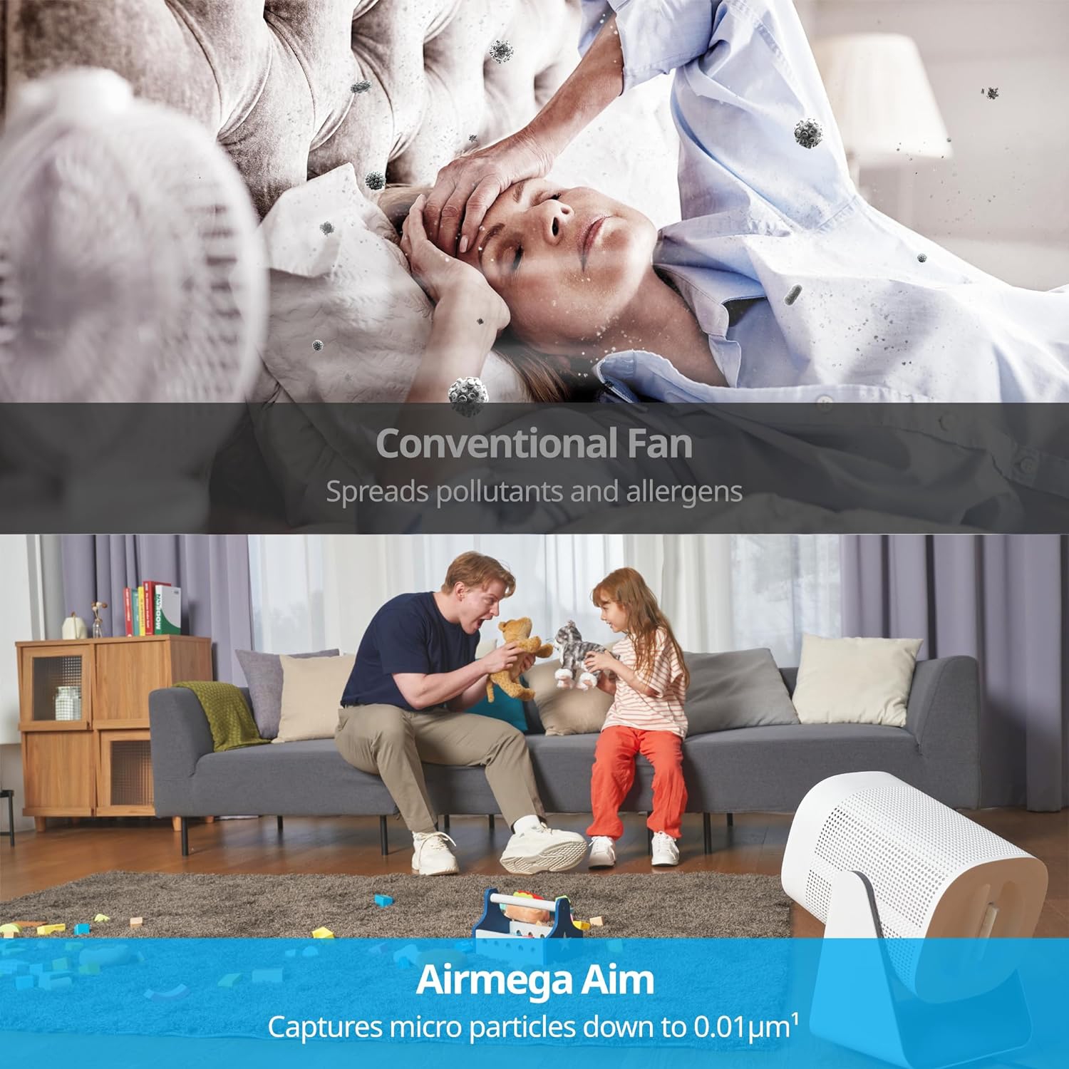 Airmega Aim 2-in-1 Oscillating Fan & True HEPA Air Purifier