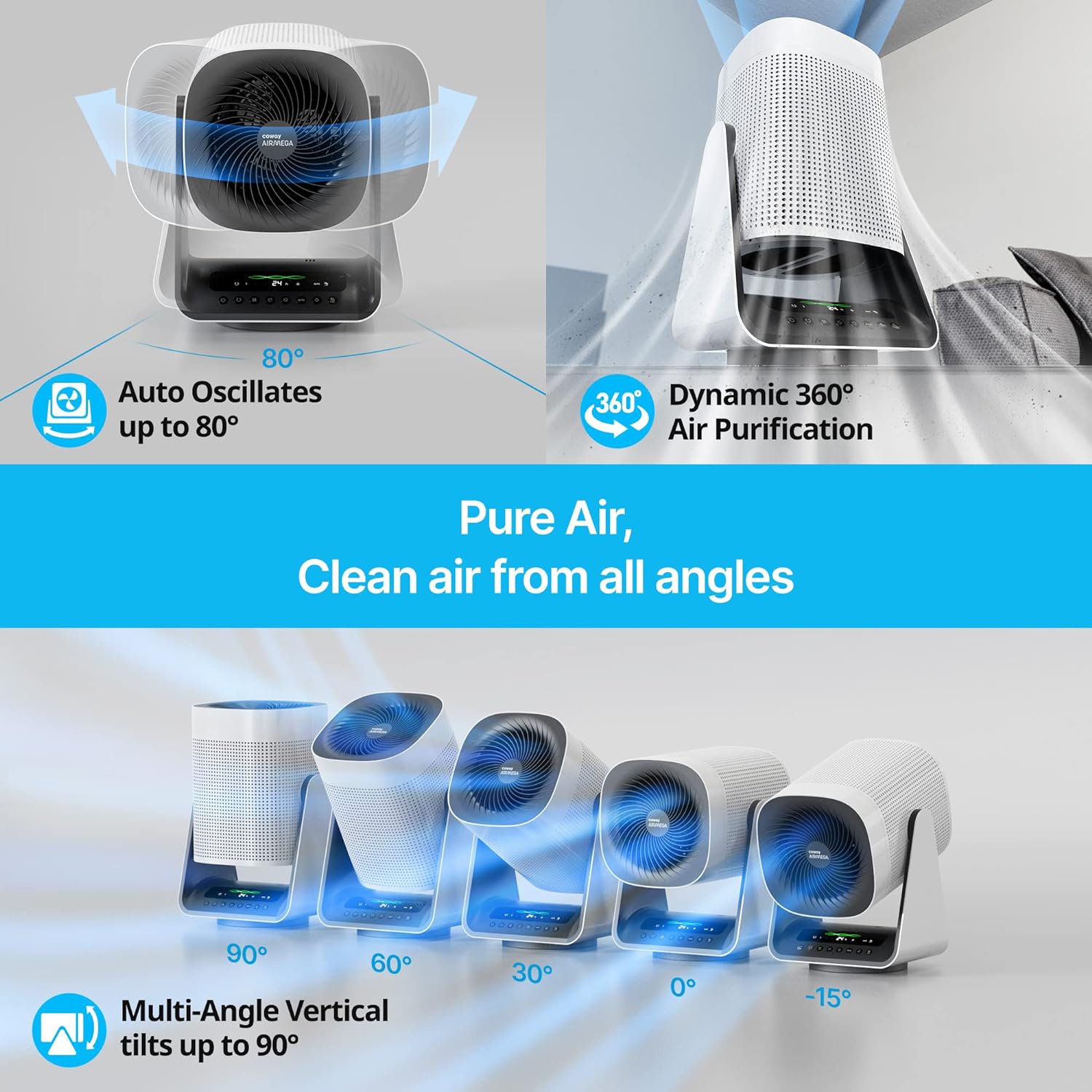 Airmega Aim 2-in-1 Oscillating Fan & True HEPA Air Purifier