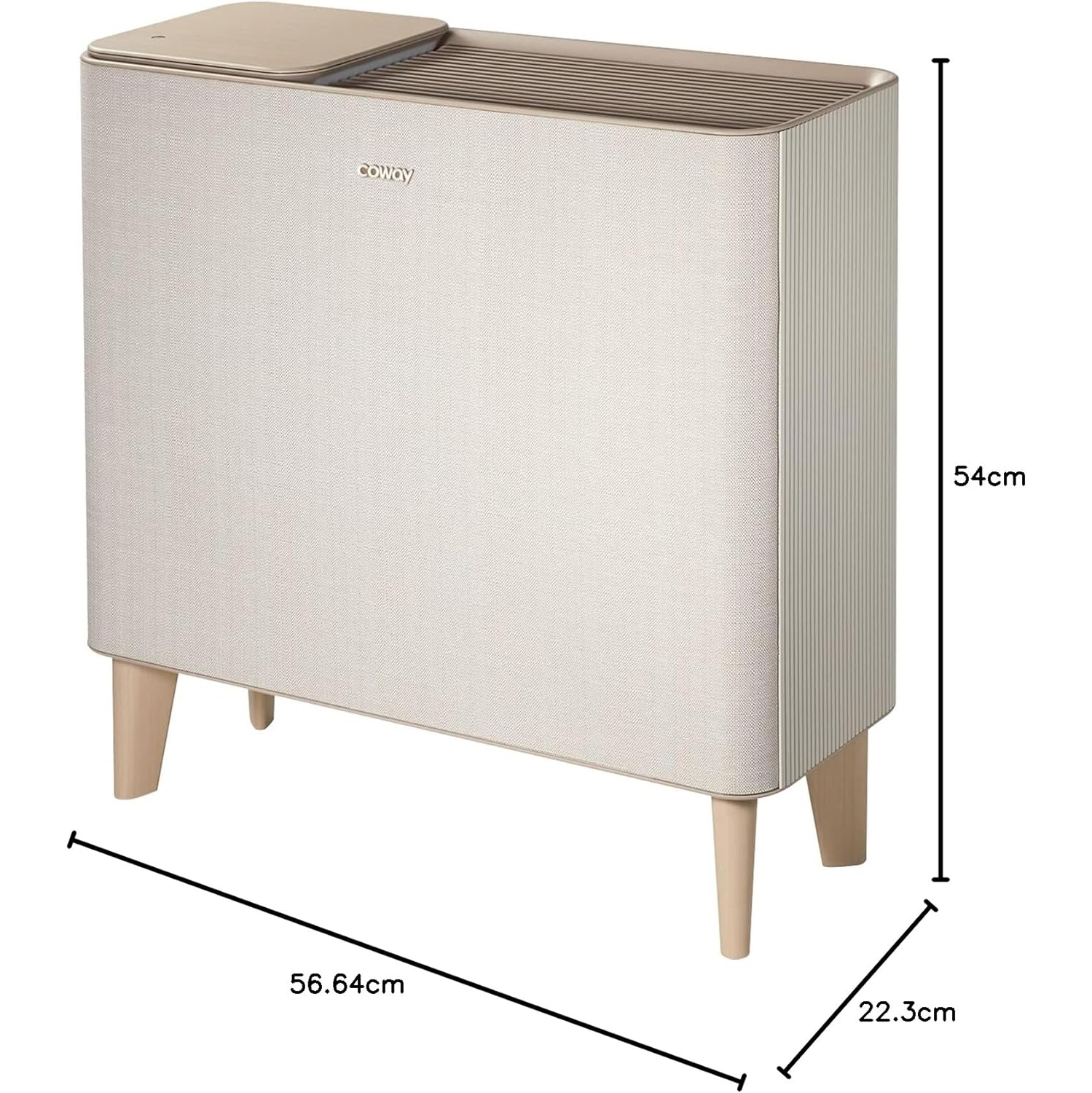 Coway Airmega Icon True HEPA Air Purifier with Air Quality Monitoring, Auto, Filter Indicator, and Wireless Device Charger, Covers 649 sq. ft, Beige