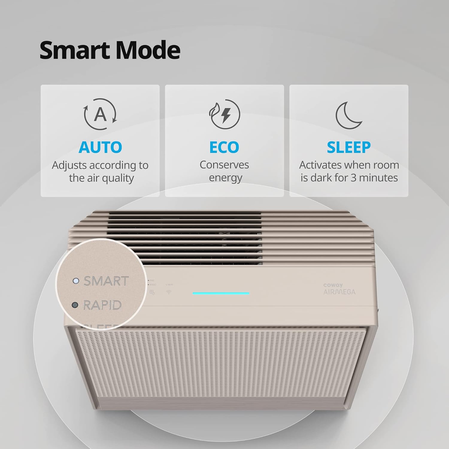 Coway Airmega 250S App-Enabled Smart Technology, Compatible With Amazon Alexa True HEPA Air Purifier, Covers 930 Sq.ft