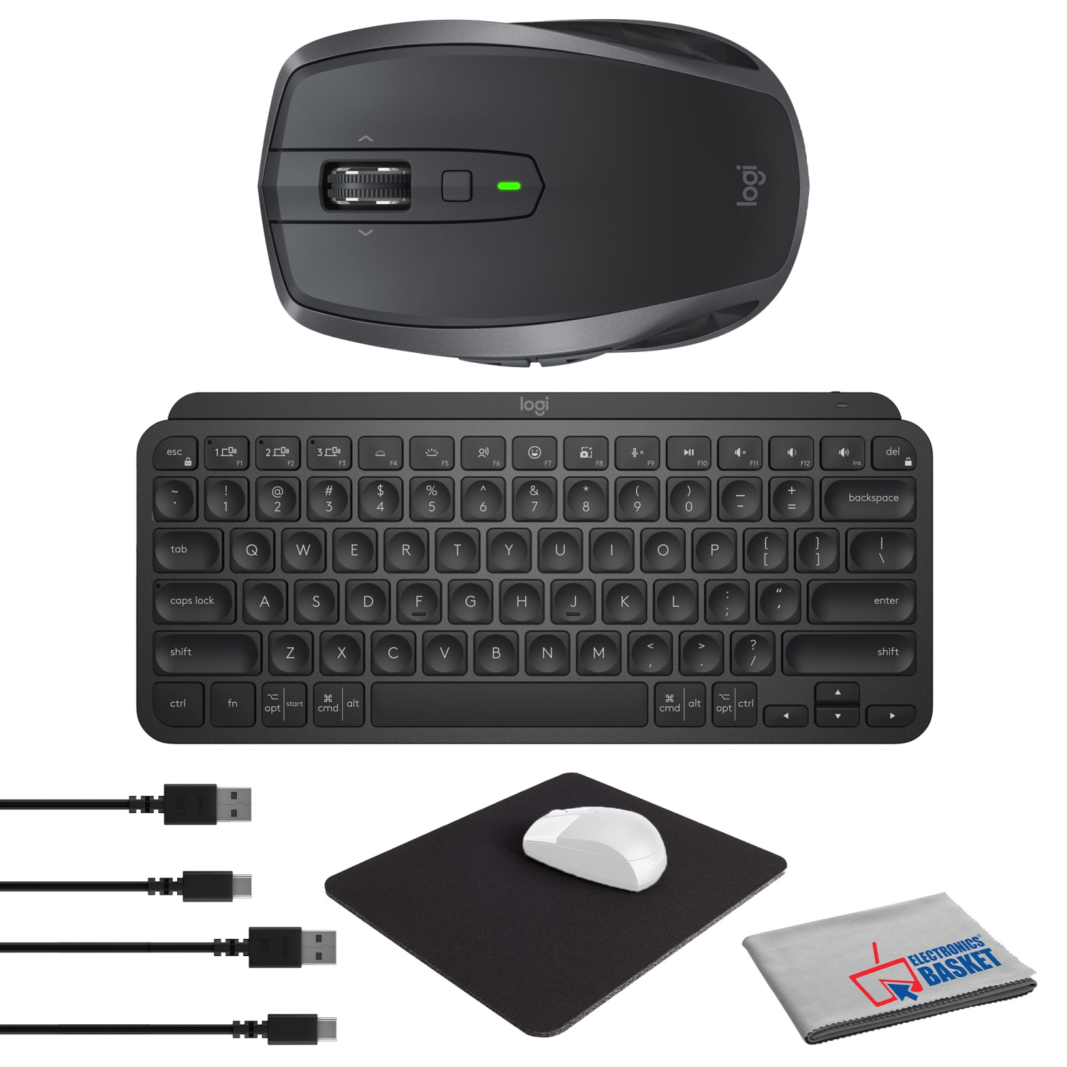 Logitech MX Anywhere 2S Wireless Mouse with MX Keys Mini Wireless Keyboard Bundle