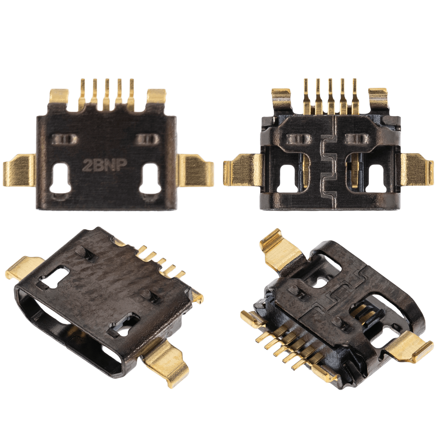 Replacement Charging port soldering required - 05 Pin - Micro B - 4 Anchor Points