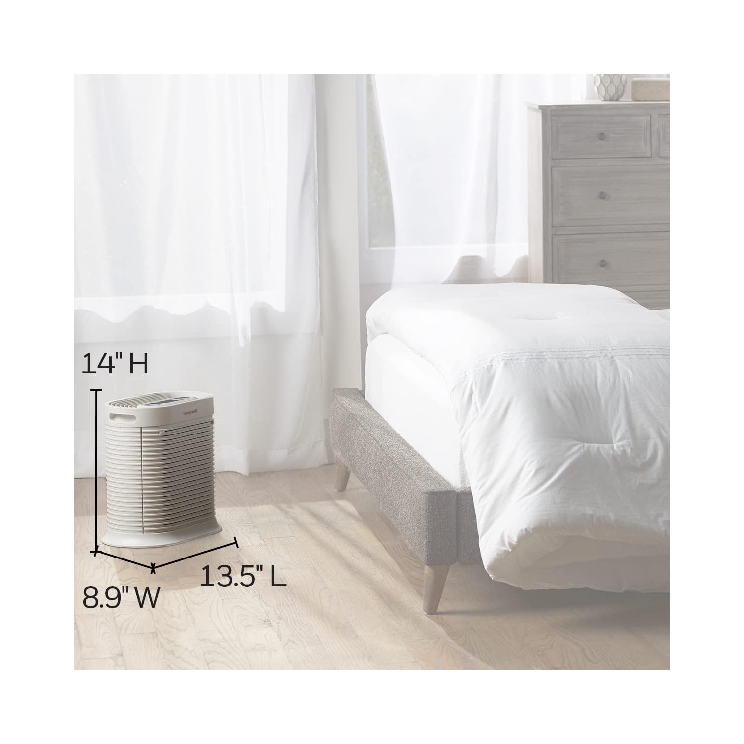 Honeywell HPA104C True HEPA Air Purifier Medium Room,Allergen Remover,Cleans Up To 750 Sq Ft in 1 Hour,Capture 99.97% of