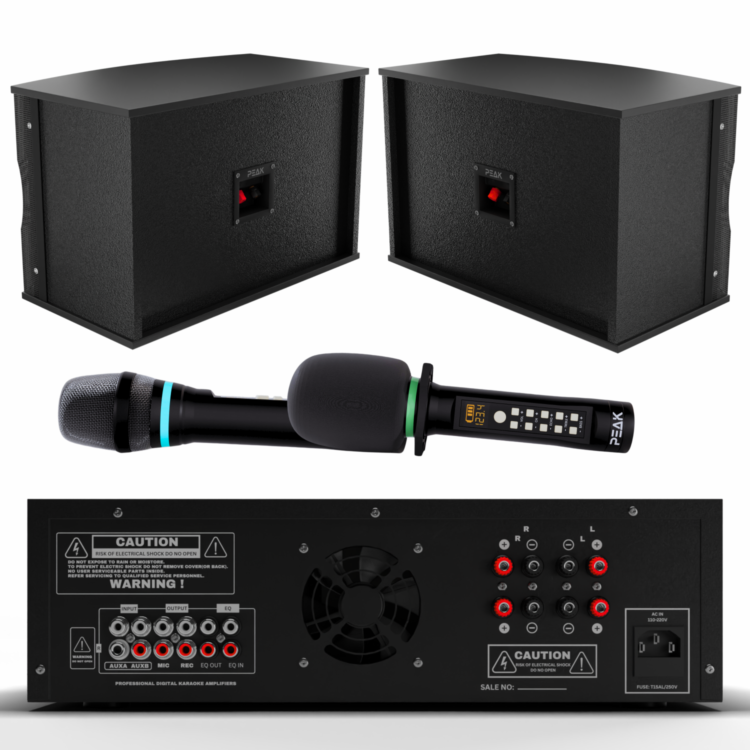 Système de karaoké haut de gamme sans fil STAGE II PLATINUM DE PEAK Karaoke - 3000&nbsp;W