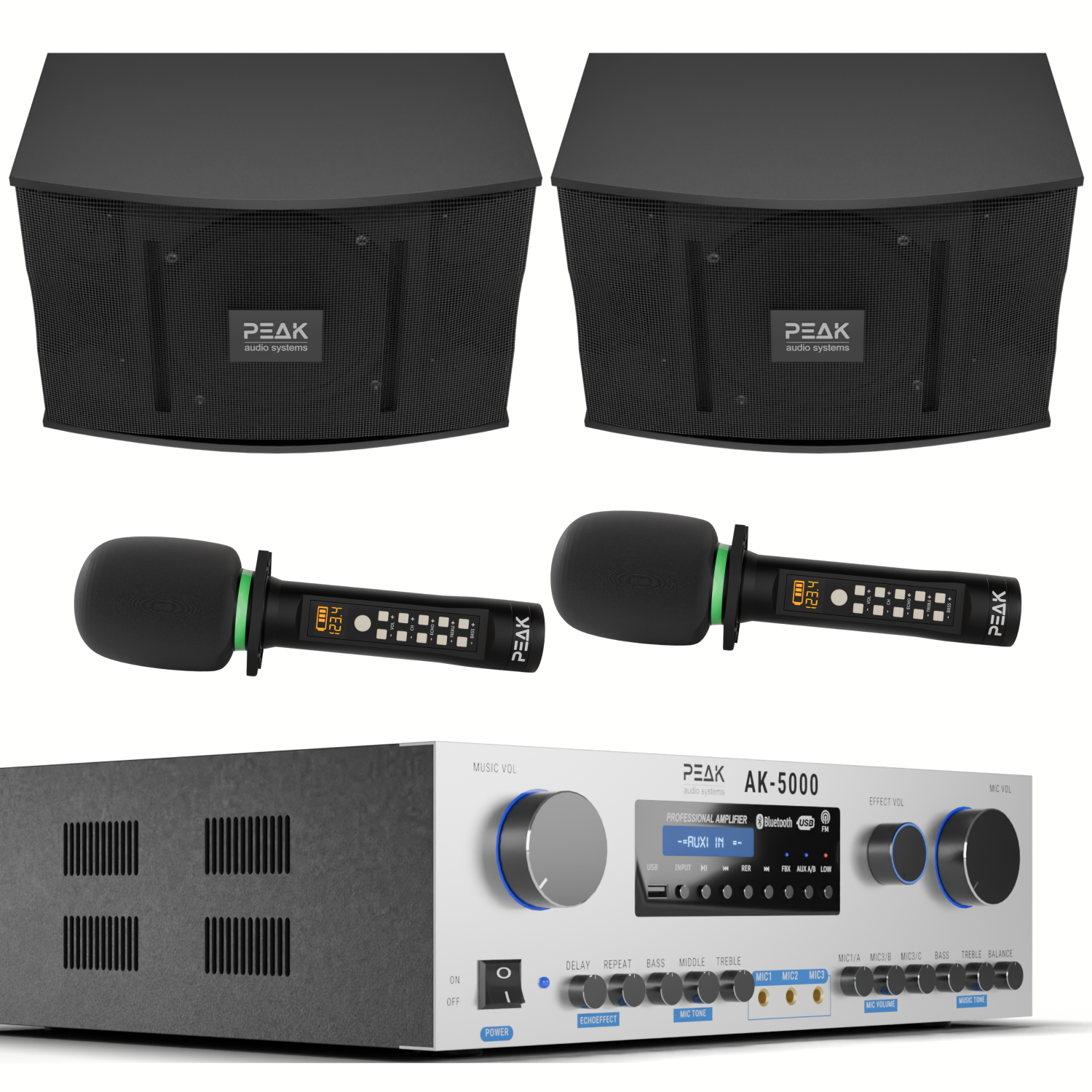 Système de karaoké haut de gamme sans fil STAGE II PLATINUM DE PEAK Karaoke - 3000&nbsp;W