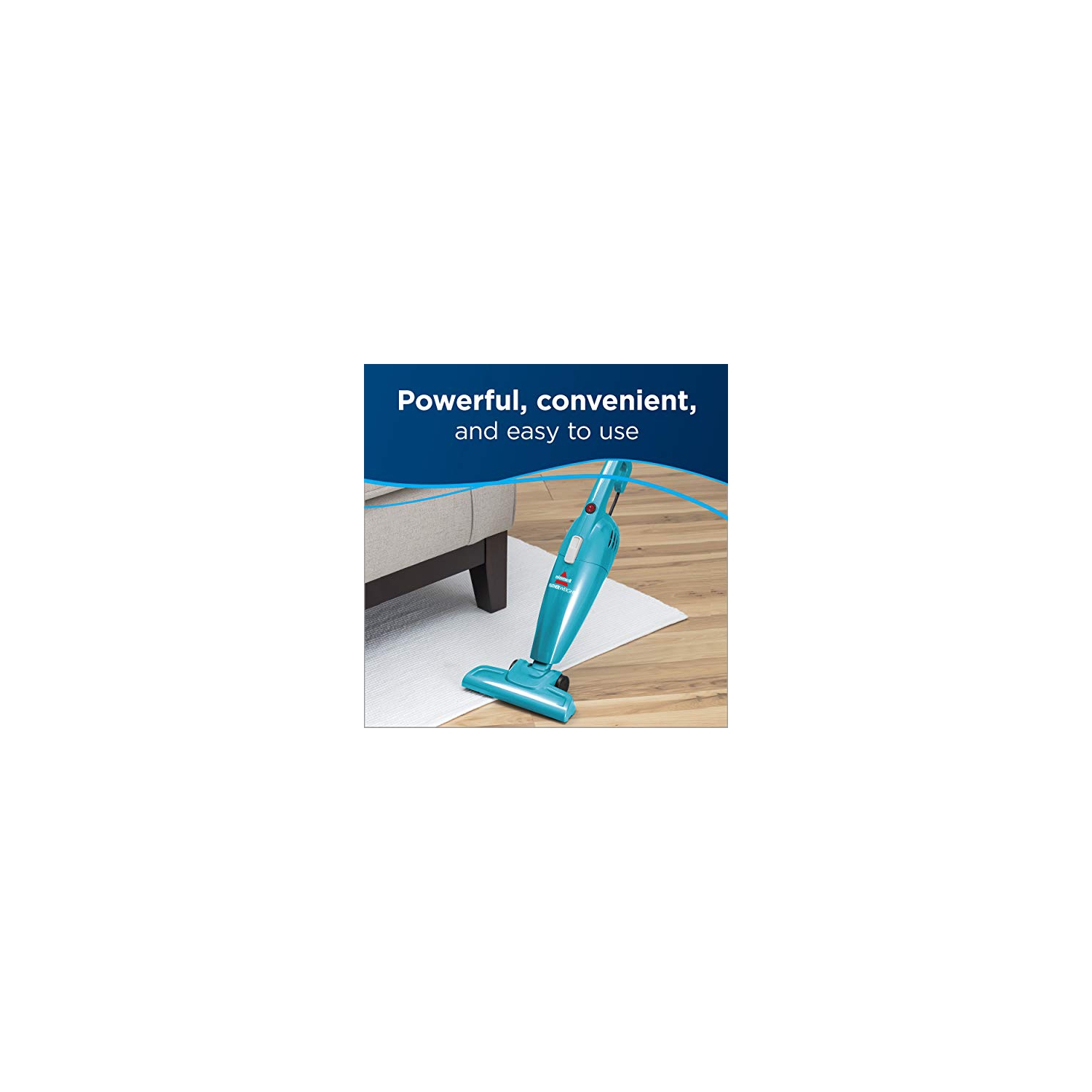 Bissell - aspirateur-balai - Featherweight Blue - ultraléger et compact - aspirateur à main polyvalent Lift-Off - moteur de 2,1 A.
