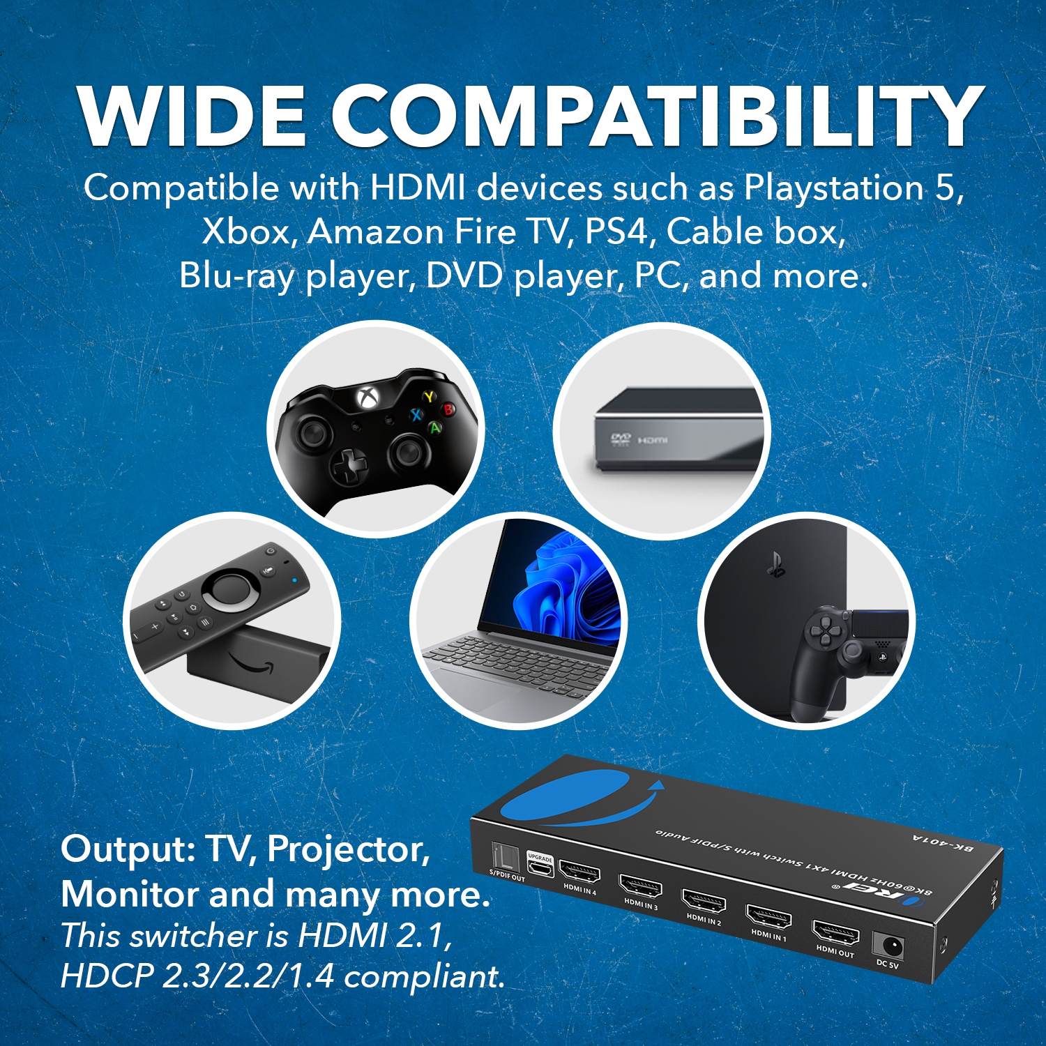 OREI 8K 4x1 HDMI Switcher With ARC/EARC