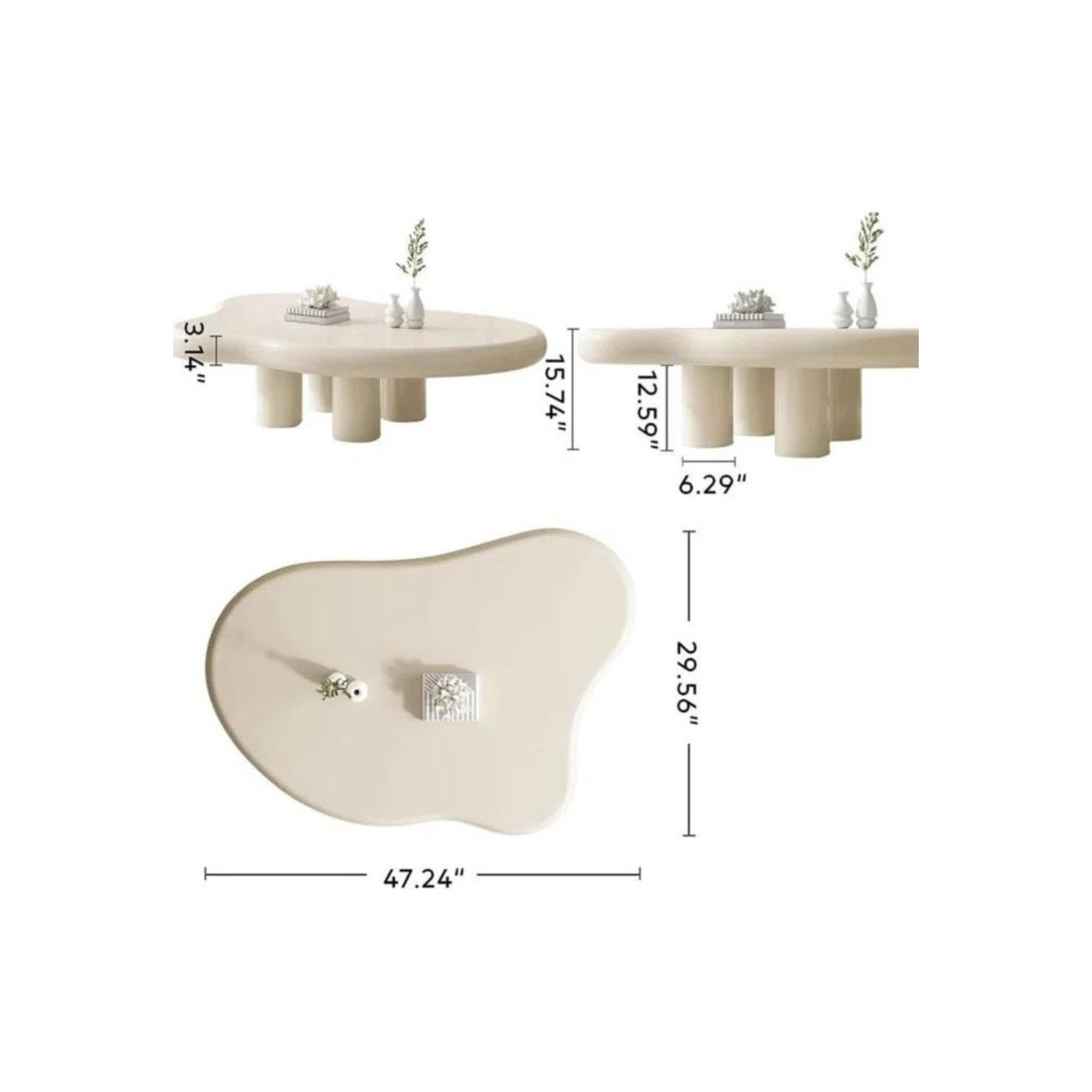 LivinVeluris Modern Minimilistic Coffee Table - White