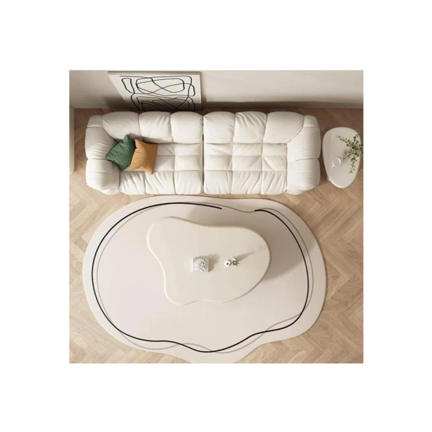 LivinVeluris Modern Minimilistic Coffee Table - White