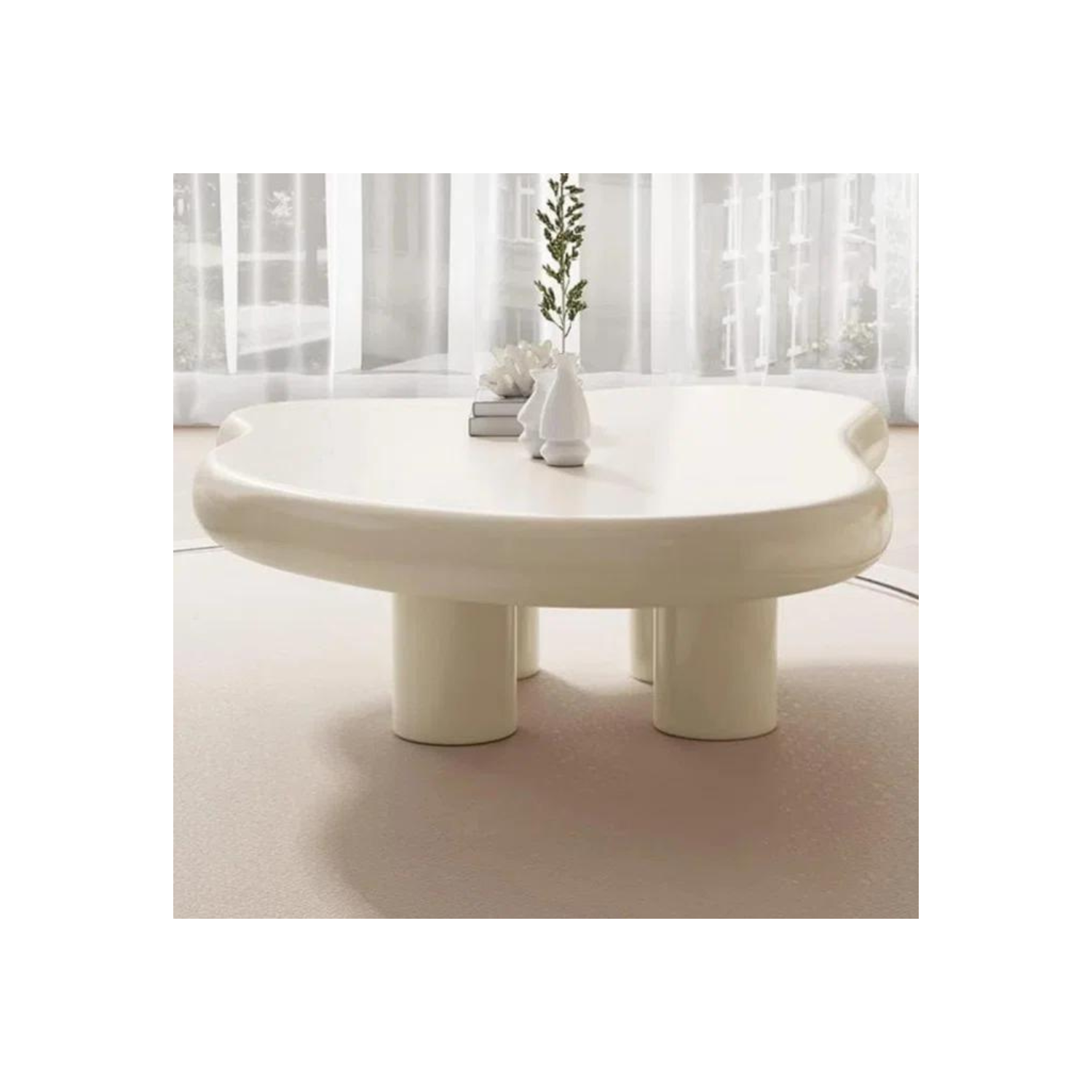LivinVeluris Modern Minimilistic Coffee Table - White