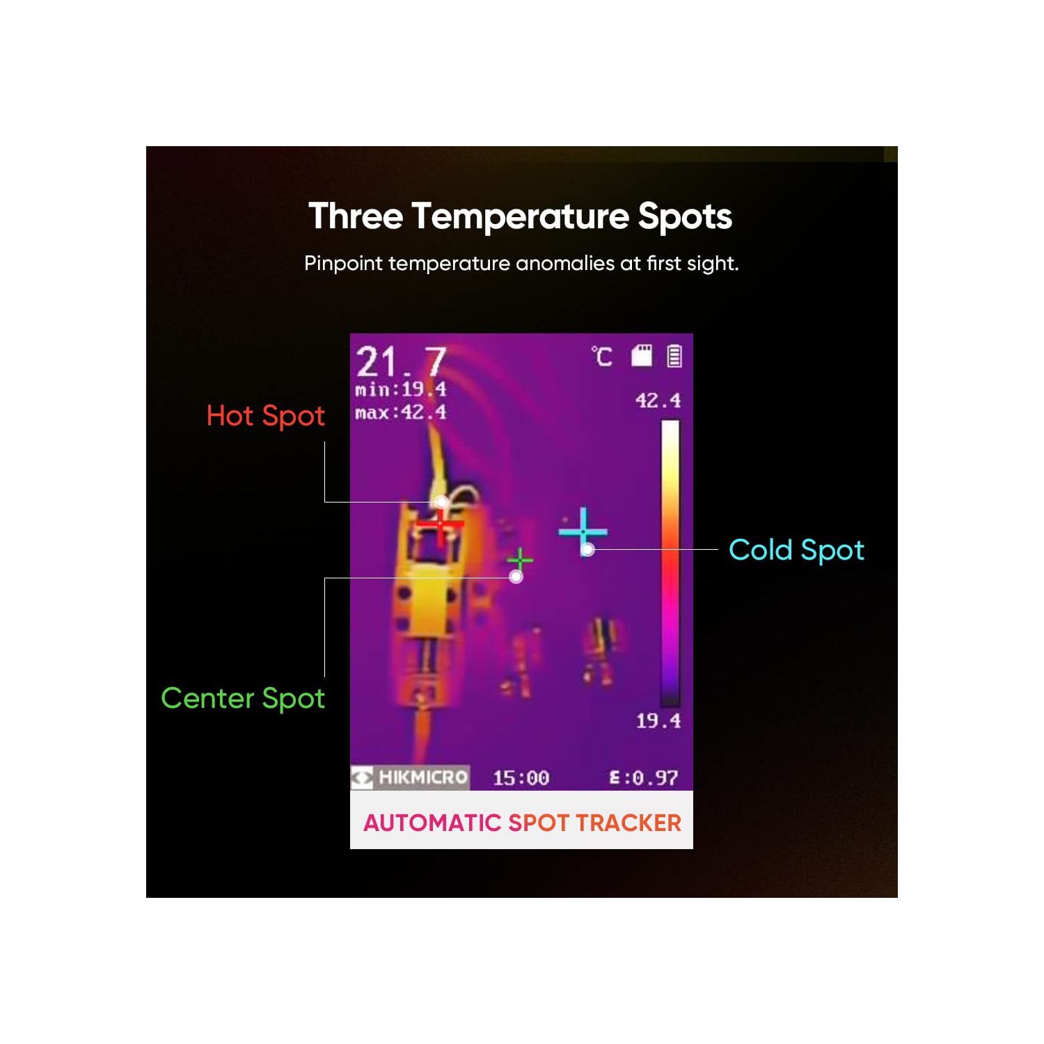 Remis à neuf - caméra d'imagerie thermique compacte HIKMICRO E1&nbsp;L, résolution IR 160 x 120/19200 pixels, taux de rafraîchissement 25&nbsp;Hz