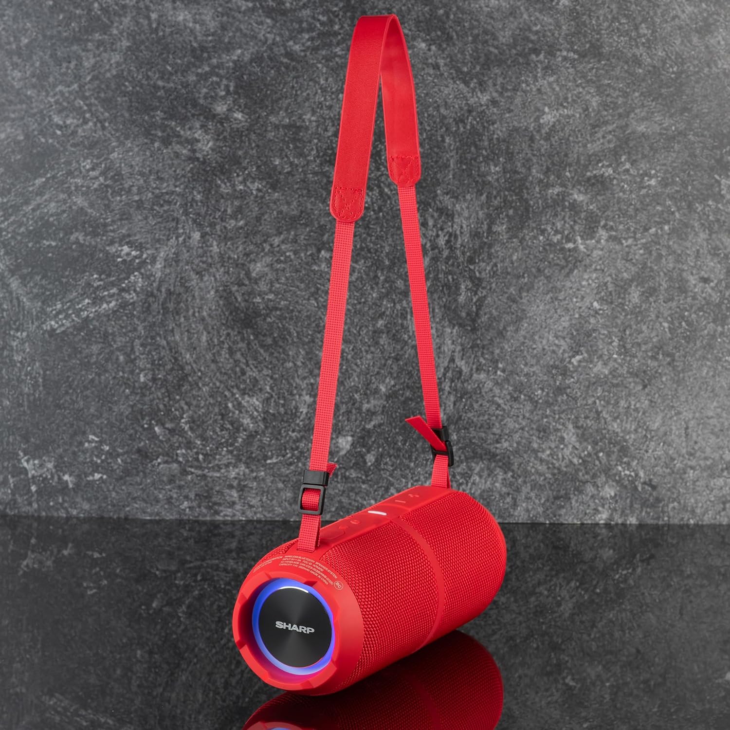 The Sharp Crystal Clear Series Bluetooth Speaker-Red