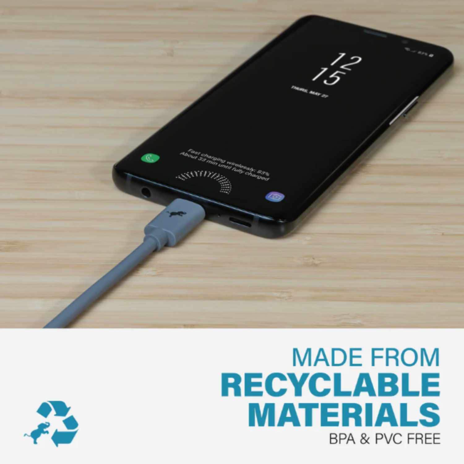 Nimble 12W Bundle with USB-A to Lightning cable | Silver