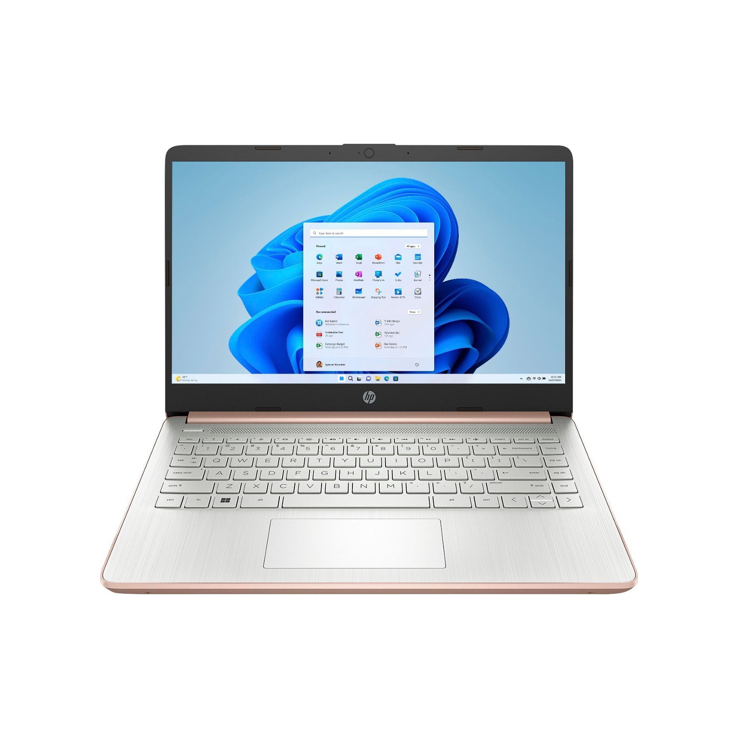 HP Stream 14" Brightview Laptop - Intel Quad-Core Processor, 8GB RAM, 128GB Storage, 1-Year Office 365, Webcam, Long Battery Life, Windows 11 Home in S mode, Rose gold