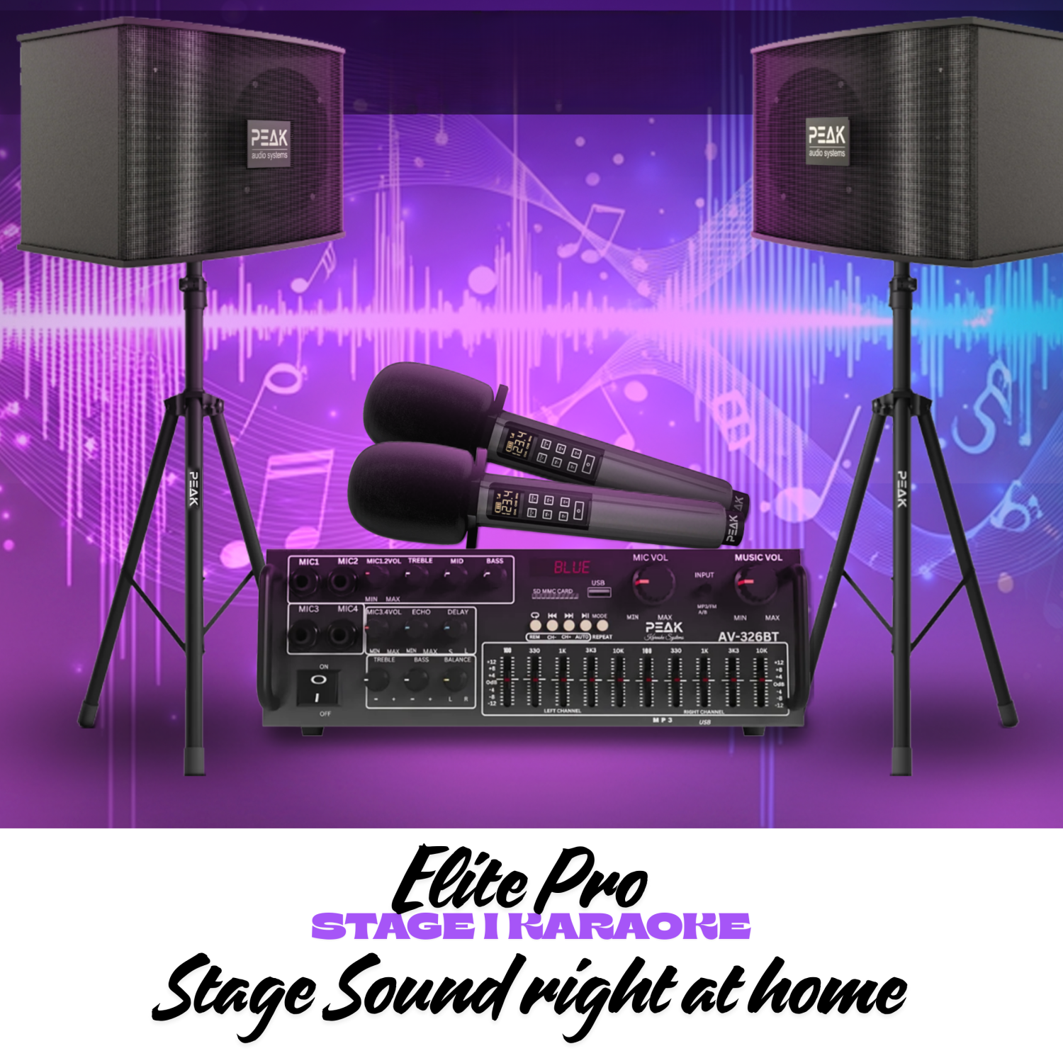 Système de karaoké ELITE PRO STAGE I DE PEAK - 1200&nbsp;W