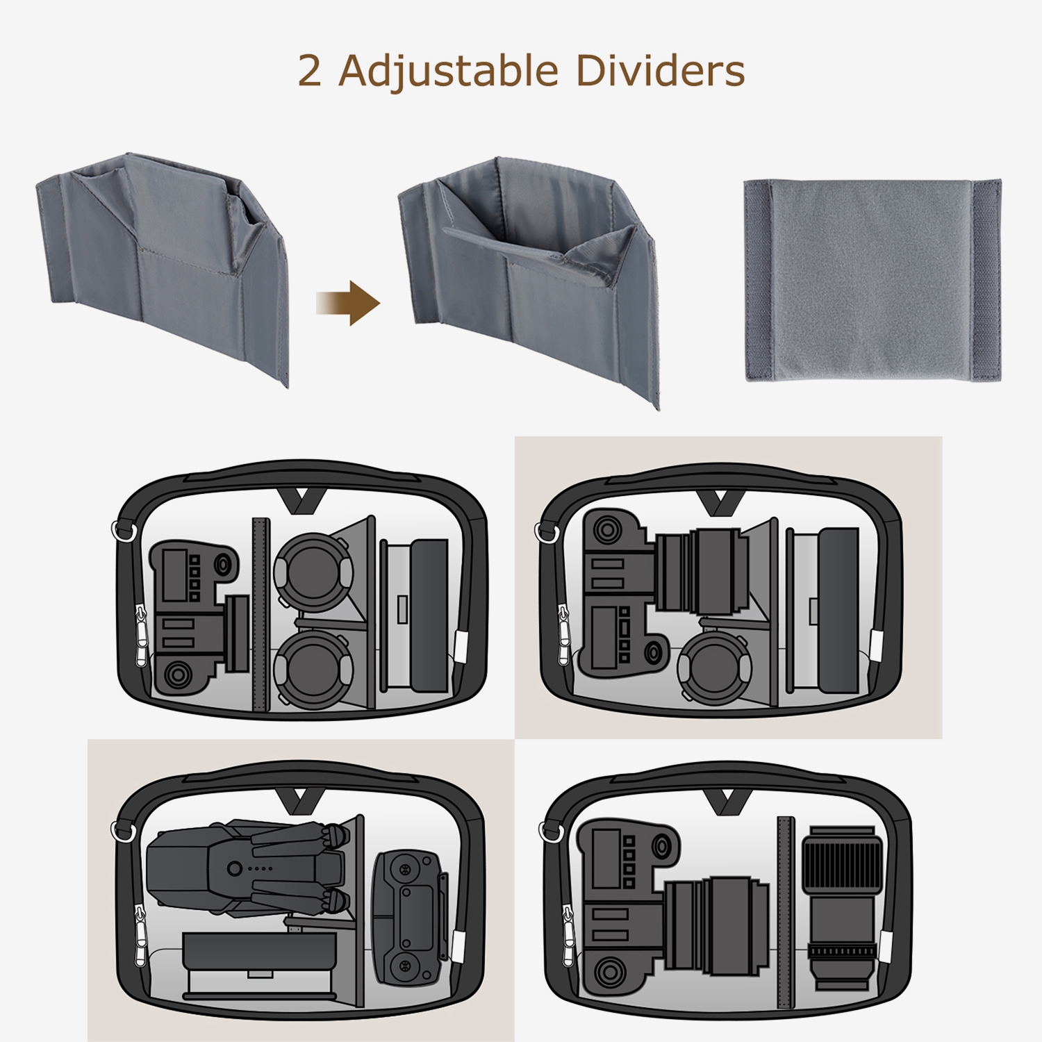 Sac à bandoulière sac à bandoulière sac à bandoulière de Bagsmart SLR pour appareil photo reflex numérique, noir