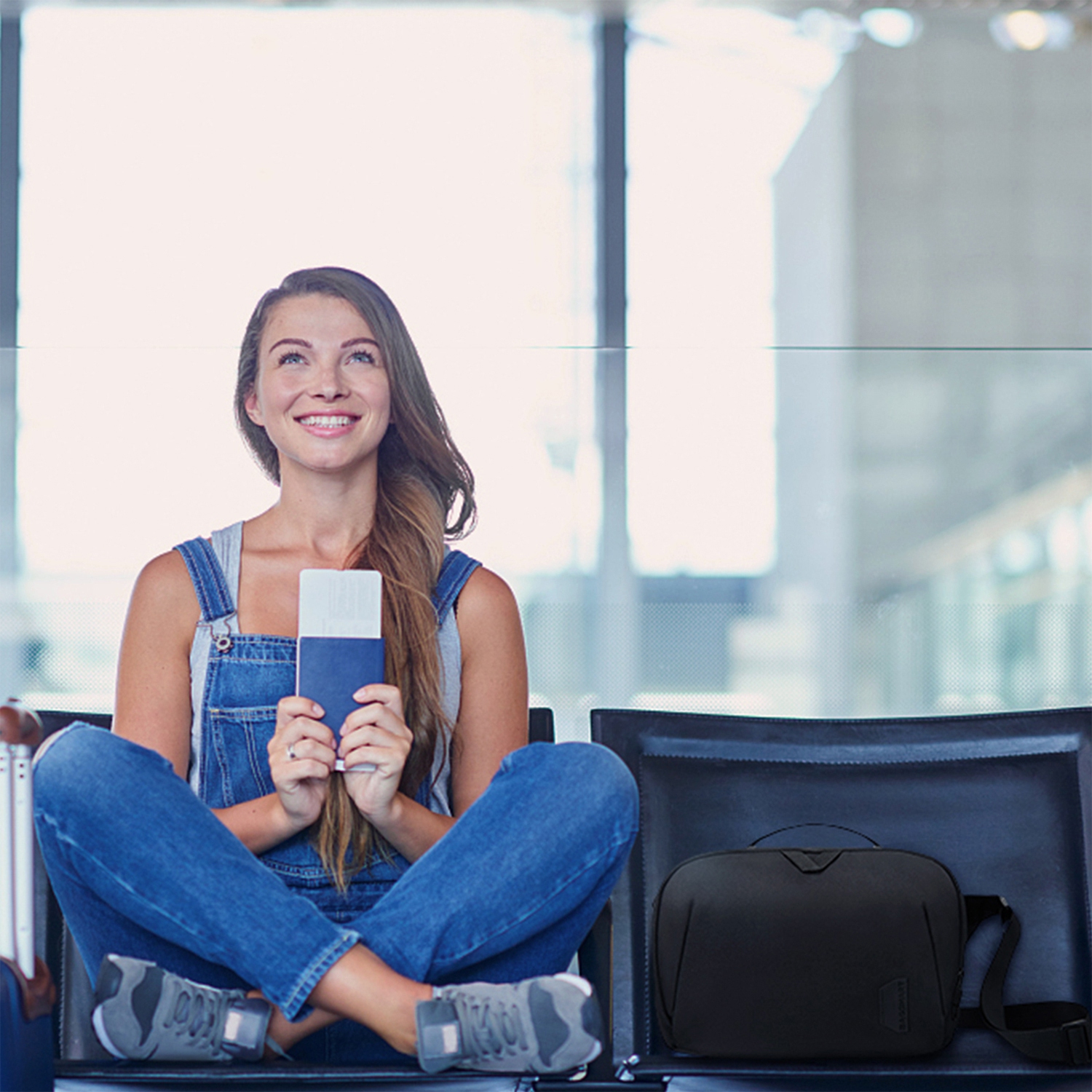 Sac à bandoulière sac à bandoulière sac à bandoulière de Bagsmart SLR pour appareil photo reflex numérique, noir