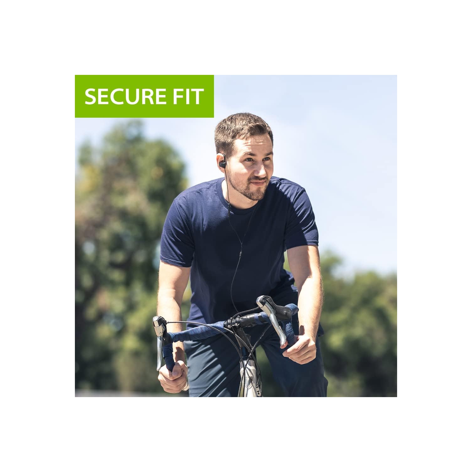 Avantree – Écouteurs sport E171 avec fil et microphone, écouteurs à serre-tête anti-transpiration, écouteurs bouton de course pour entraînement